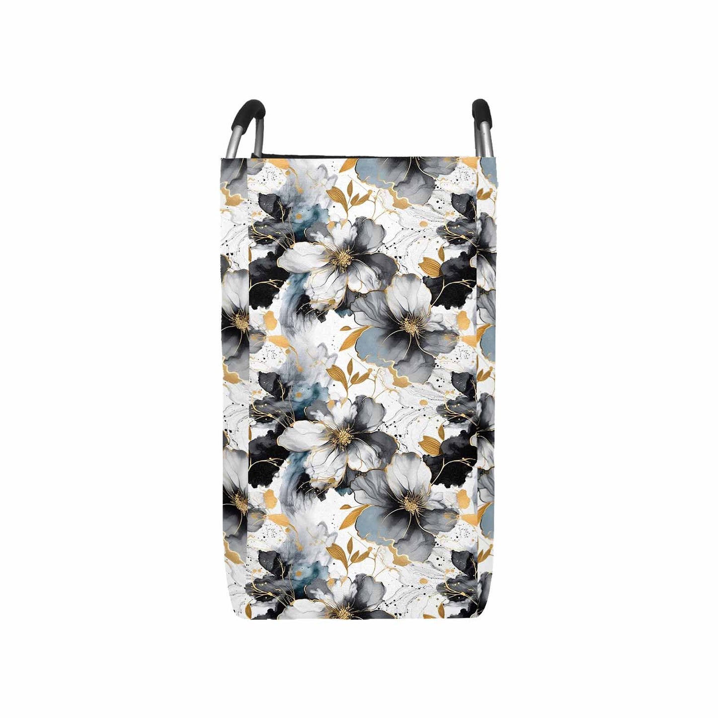 Black White and Gold Square Laundry Basket