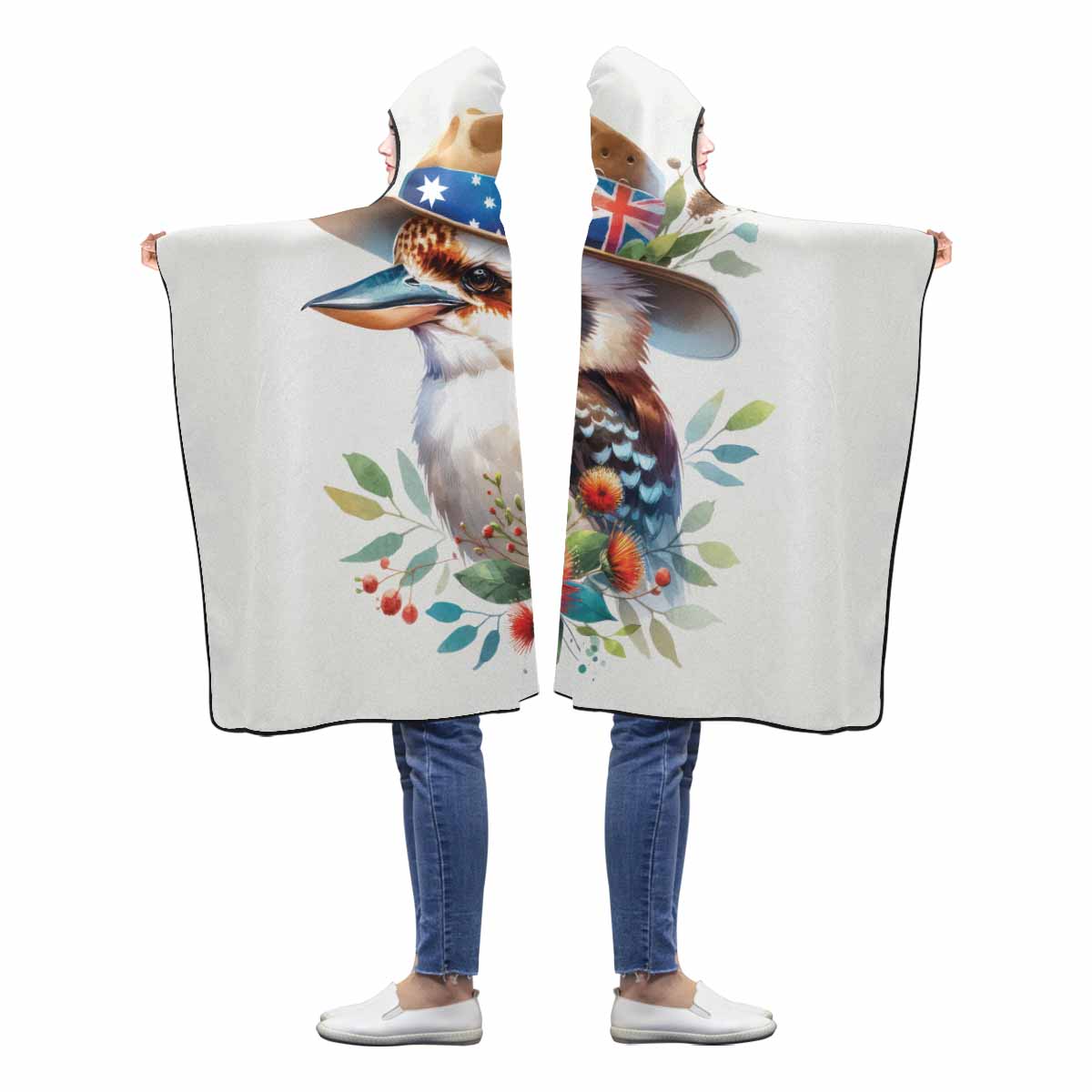 Australian Animals Kookaburra Awd1337 Hooded Blanket 60"x50"