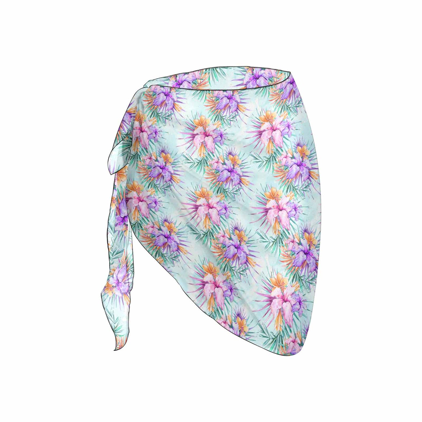 Mint Hibiscus Women's Beach Sarong Wrap