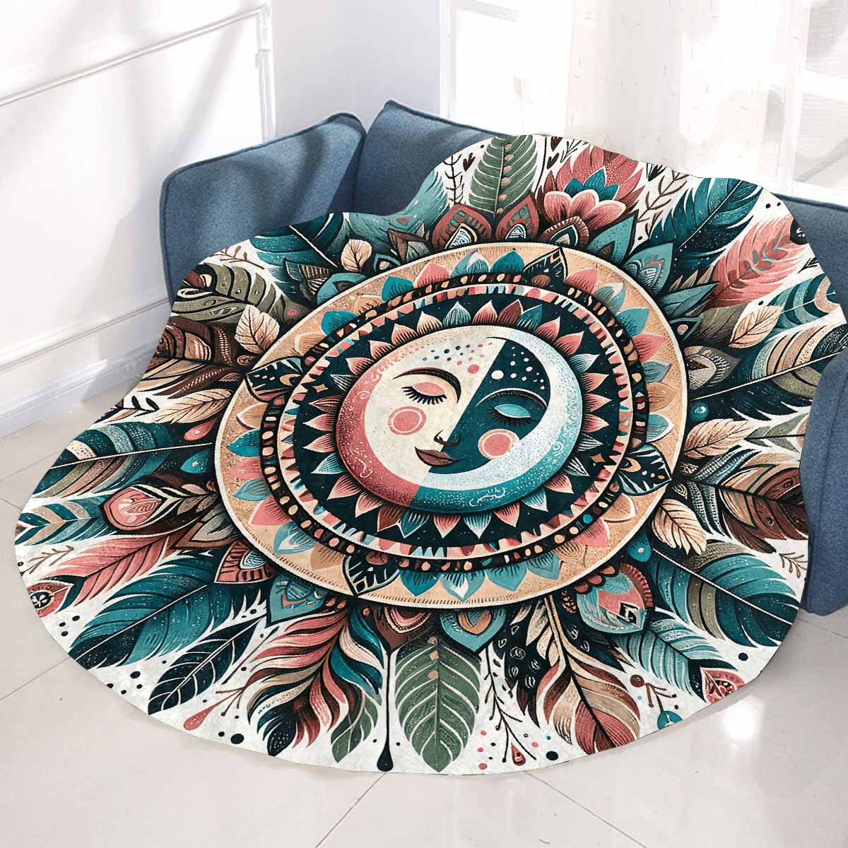 Mandella_Sun_Awd35146 Circular Micro Fleece Blanket 47"
