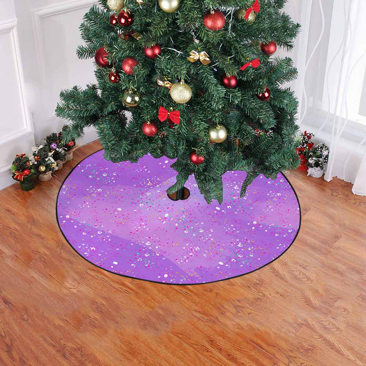 Purple Splash Christmas Tree Skirt