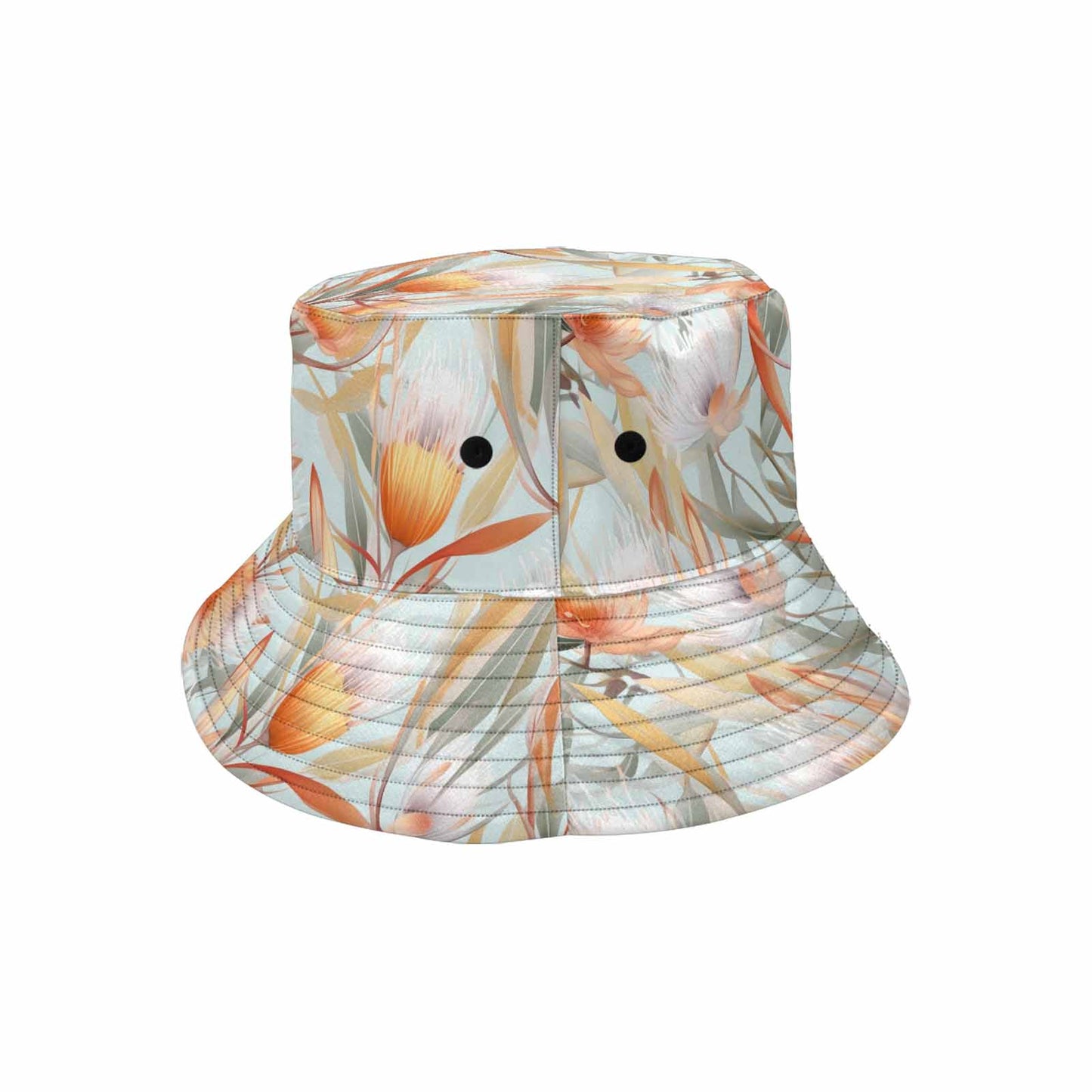 Australian Floral Green Unisex Summer Single-Layer Bucket Hat