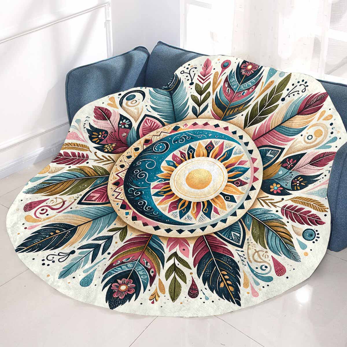 Mandella_Awd35147 Circular Micro Fleece Blanket 47"