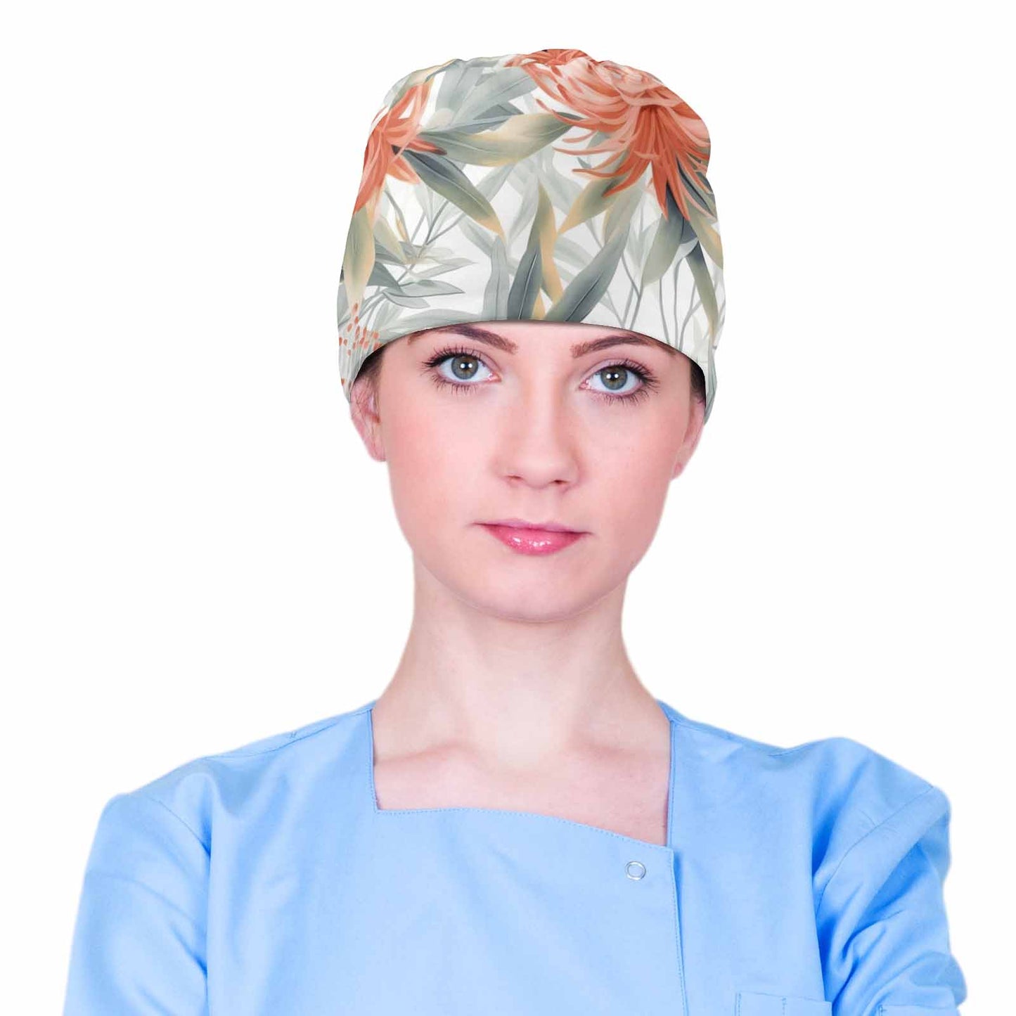 Nurse Scrub Cap Australian Floral 1 Scrub Cap