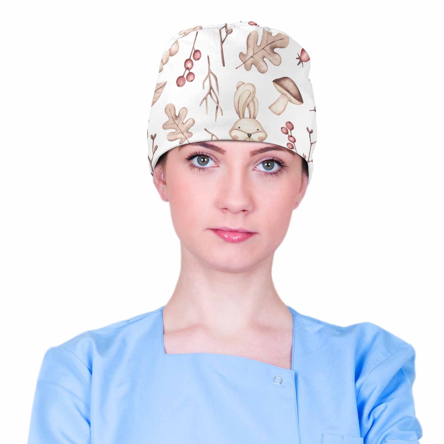 Nurse Scrub Cap Autumn Rabbits Scrub Cap
