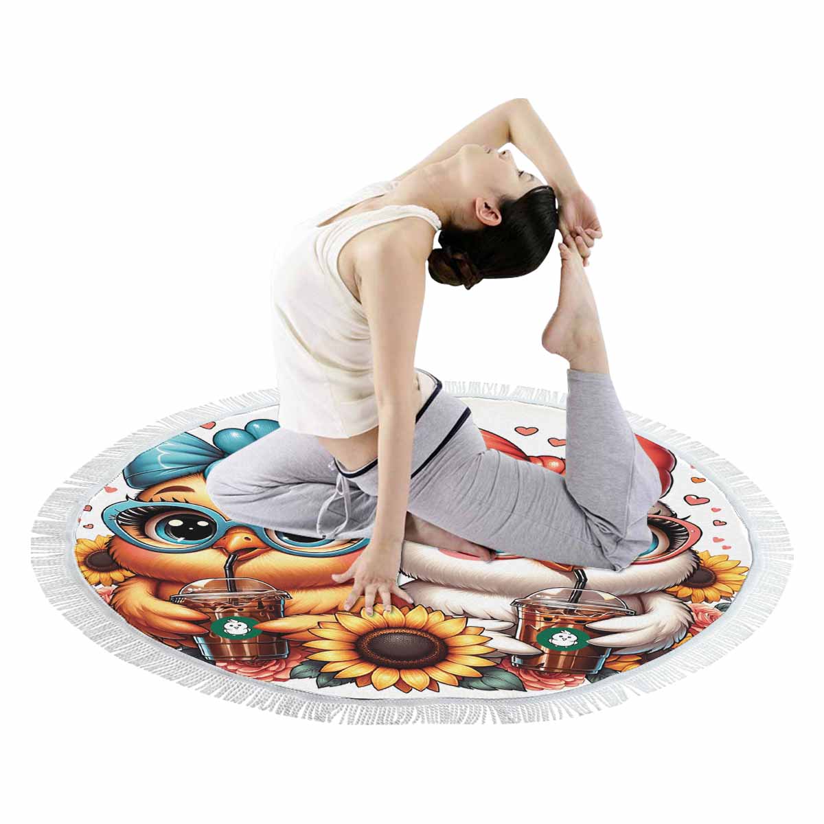 Chickens_Awd35172 Circular Beach Towel Shawl 59"