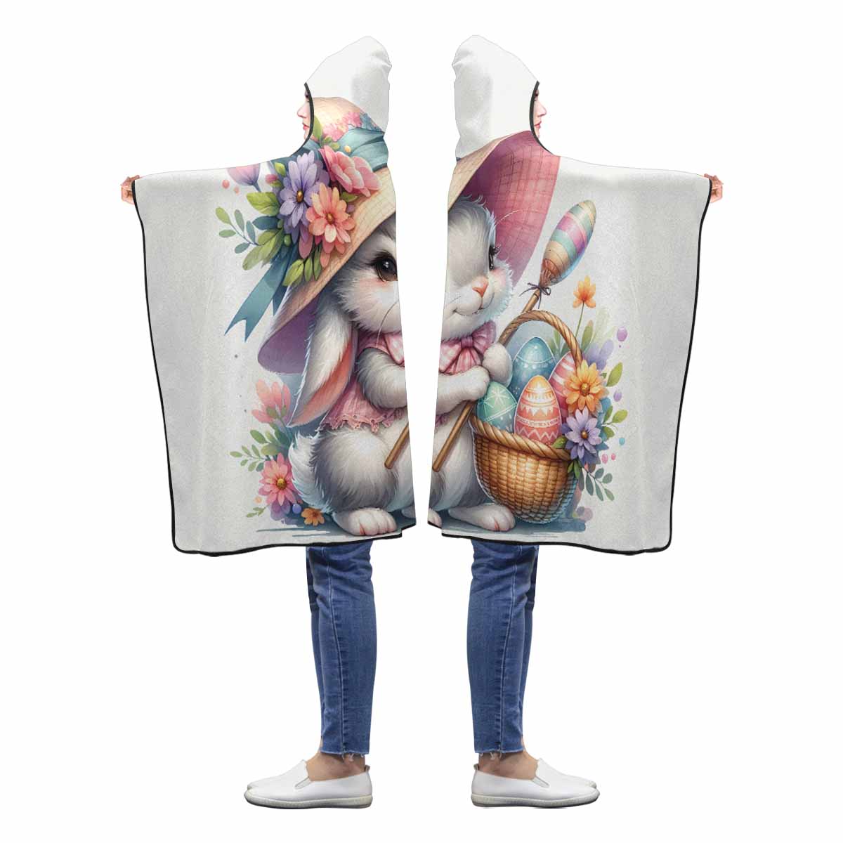 Easter Bunny Awd1338 Hooded Blanket 50"x40"