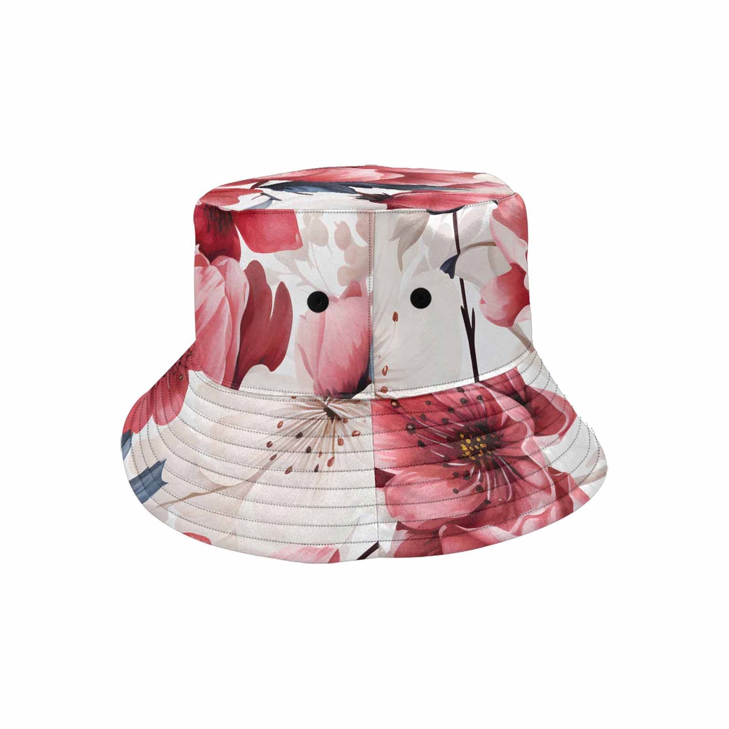 Pink Floral Unisex Summer Single-Layer Bucket Hat