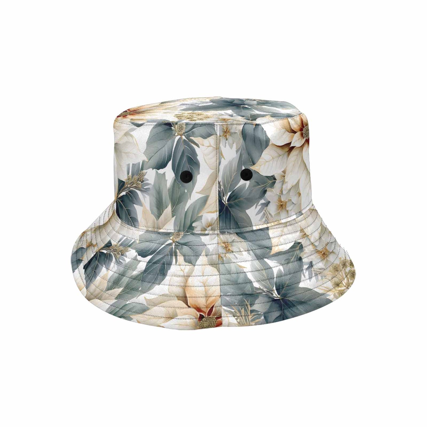 Cream Poinsettia Unisex Summer Single-Layer Bucket Hat