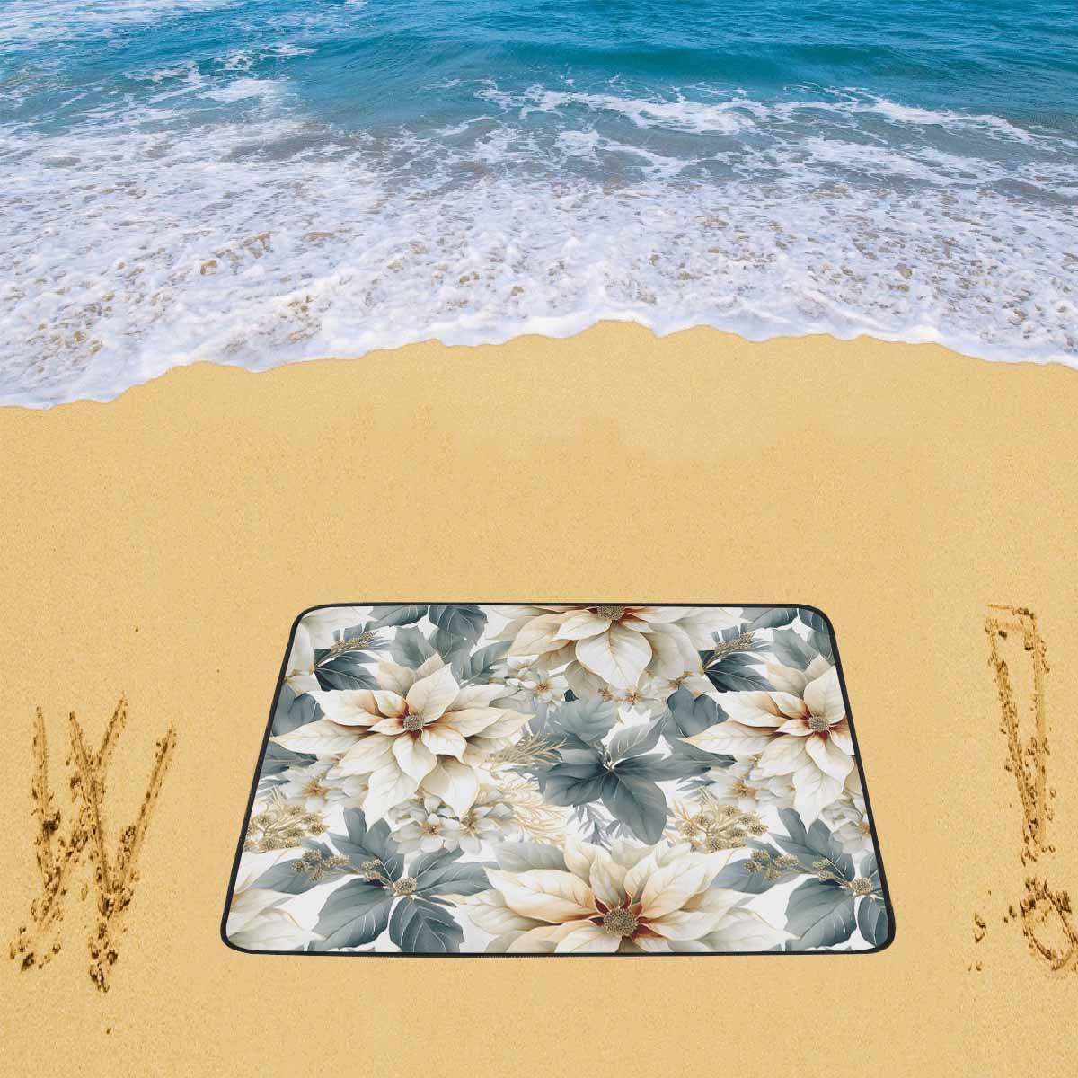 Cream Poinsettia Beach Mats 78"x 60"