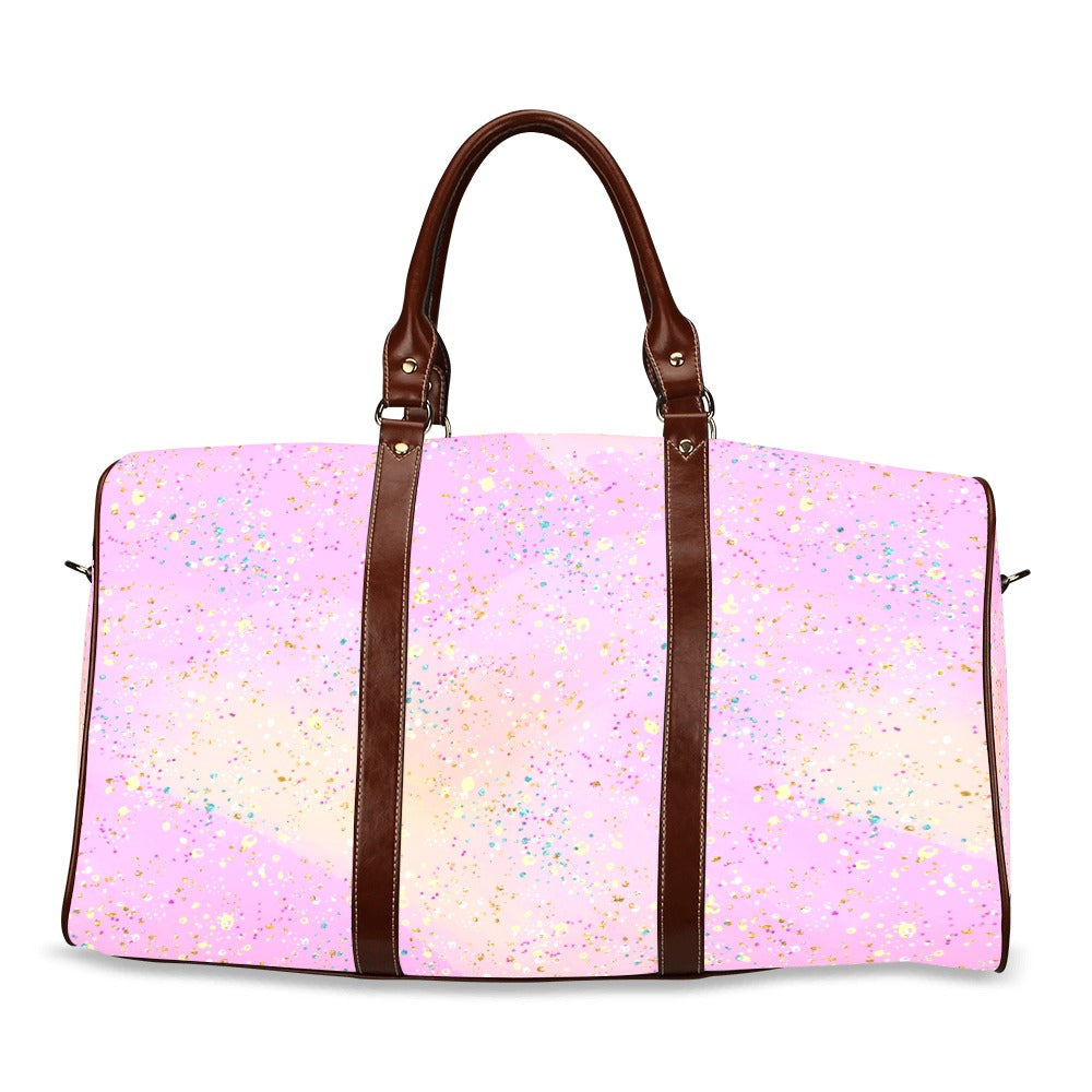 Pink Splash Waterproof Travel Bag/Small (Model 1639)