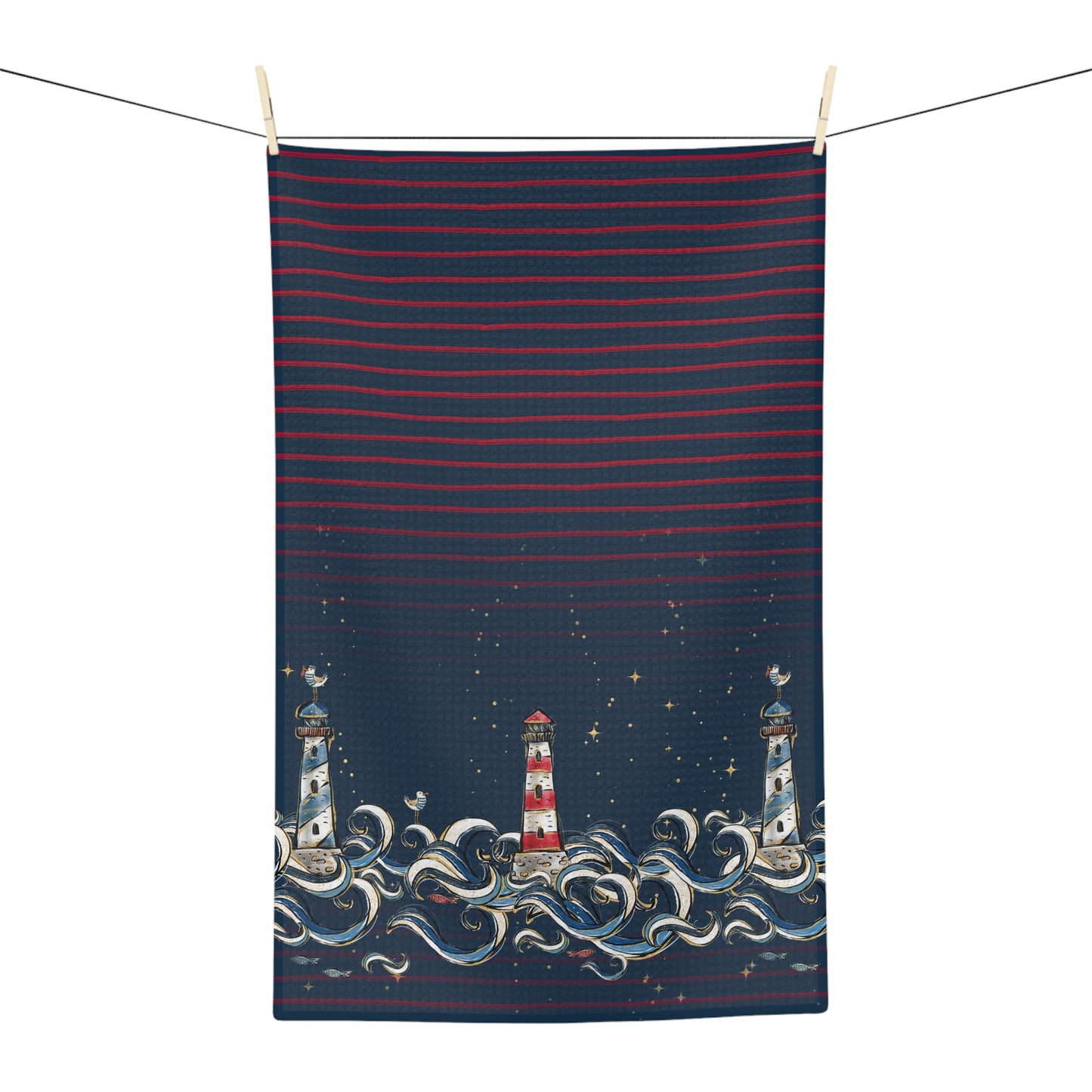 Microfiber Tea Towel, Nautical, Lighthouse