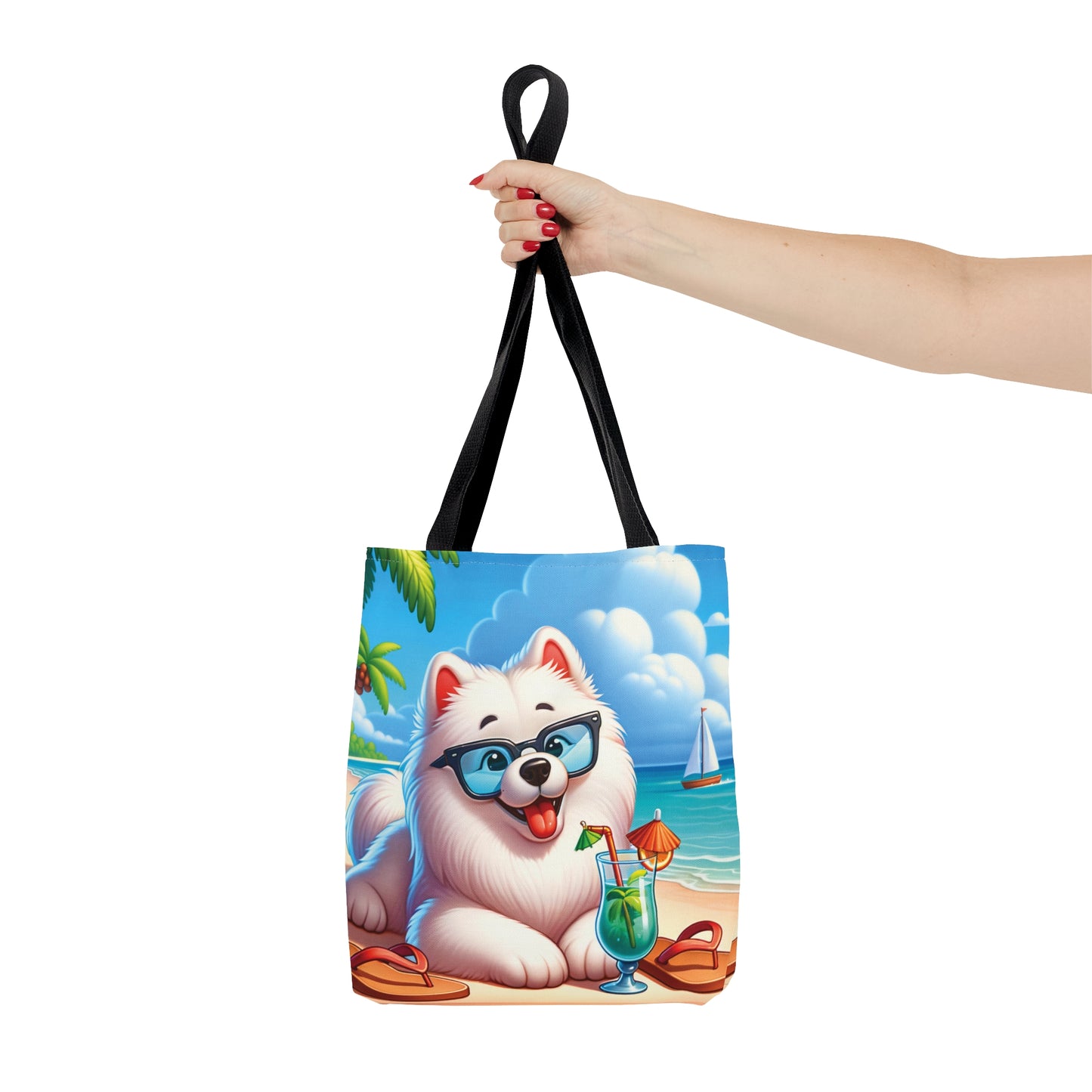 Tote Bag, Dog on Beach, Samoyed, Tote bag, awd-1240