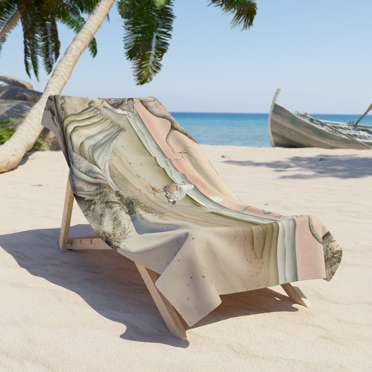 Beach Towel, Beach Scene, Polycotton Towel, 2 sizes Available