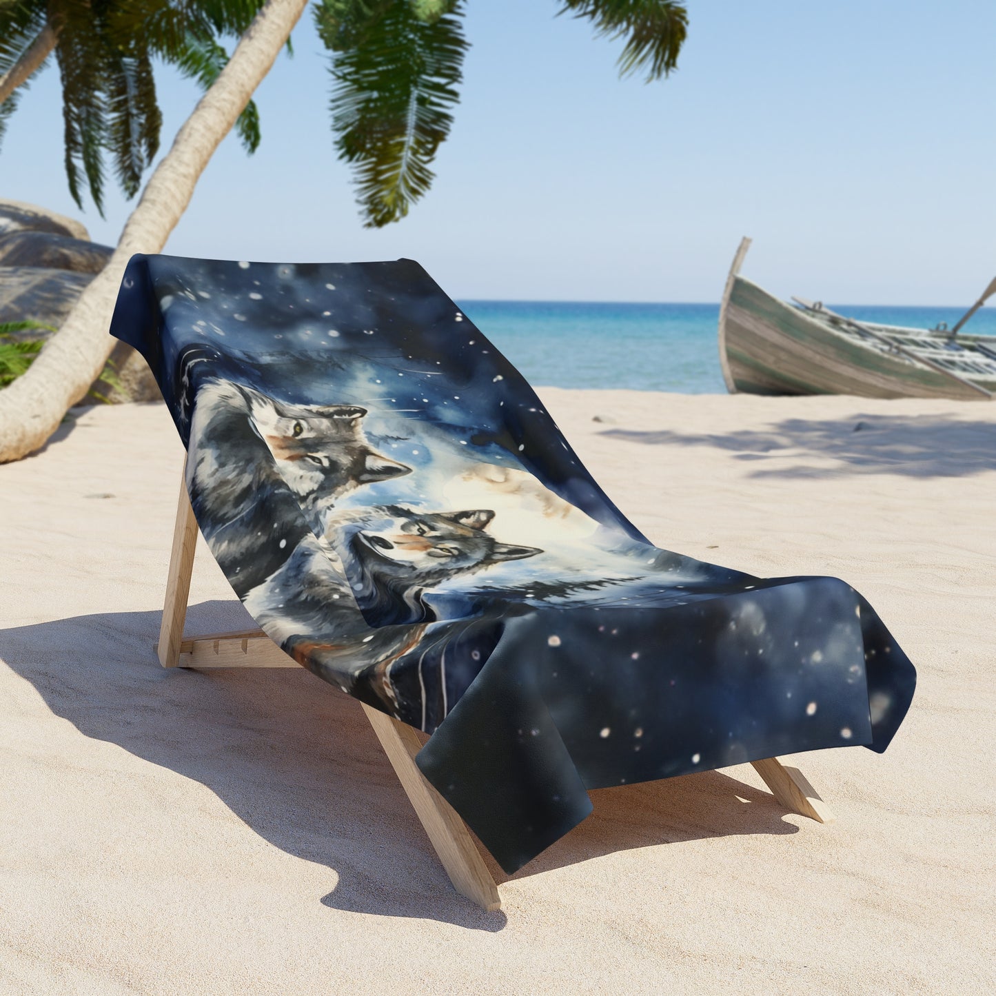 Beach Towel, Wolves, Polycotton Towel, 2 sizes Available