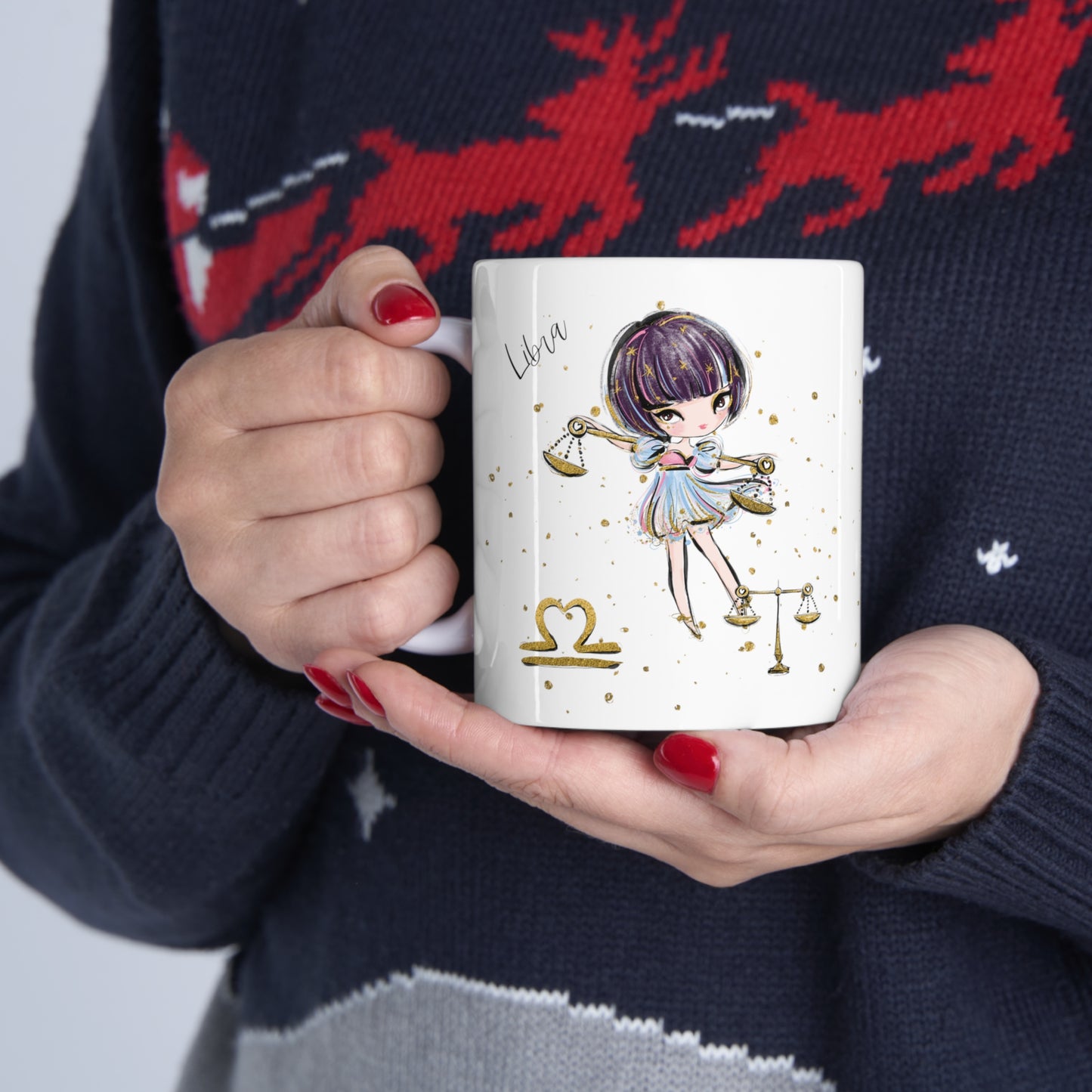 Personalised/Non Personalised Zodiac Sign, Libra, Ceramic Mug 11oz