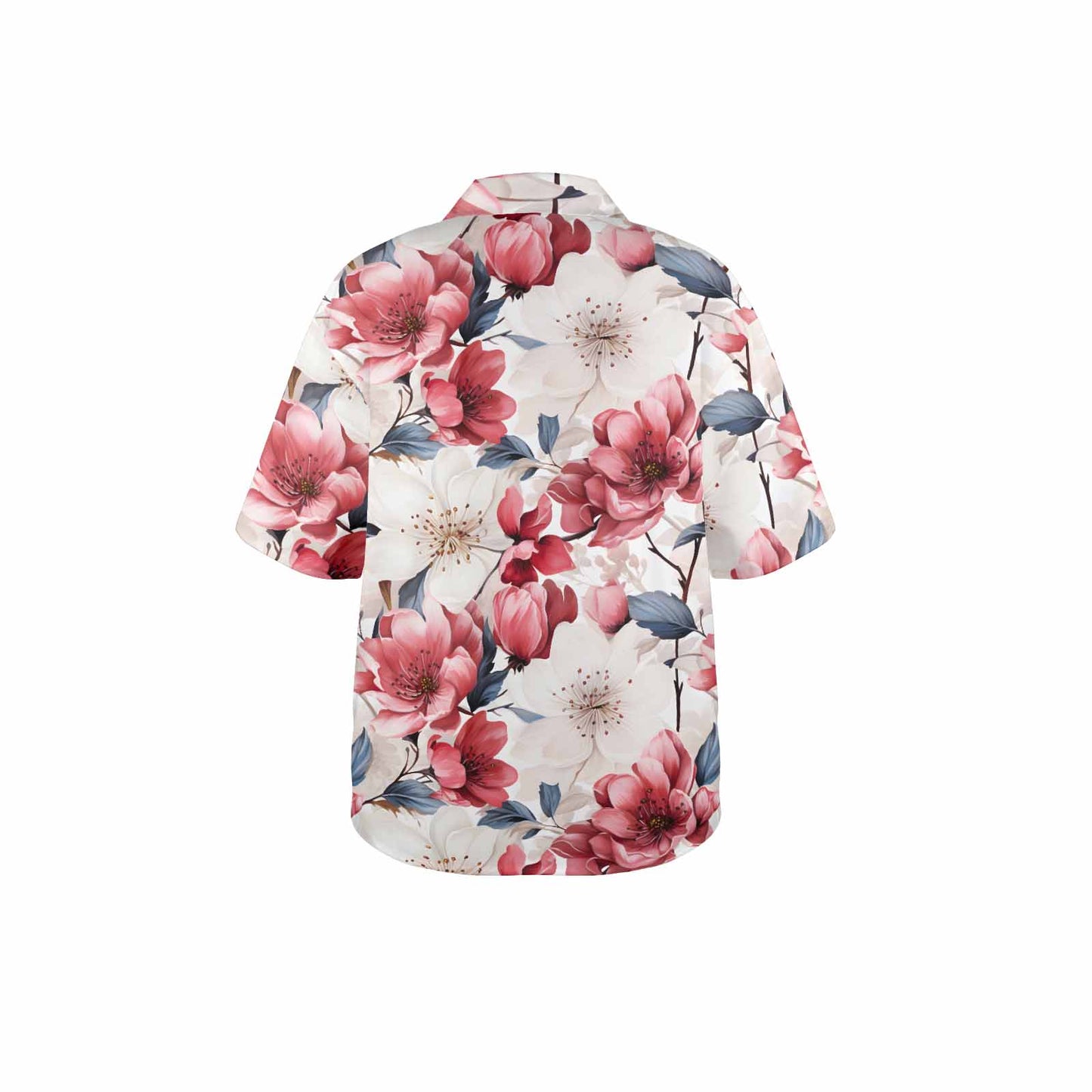 Pink Floral Small Women's Hawaiian Shirt
