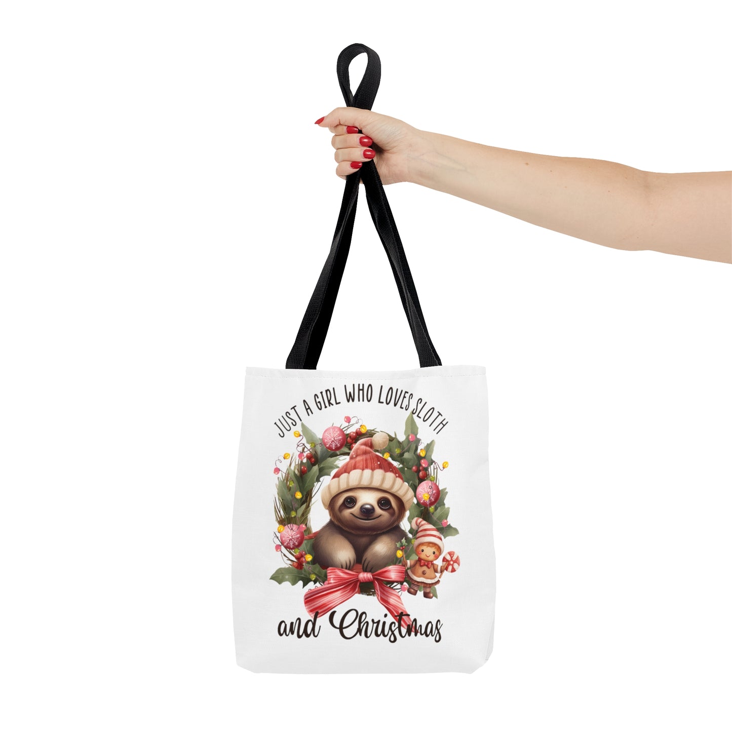 Tote Bag, Christmas, Sloth, Just a Girl Who Loves Sloths, Personalised/Non-Personalised Tote bag