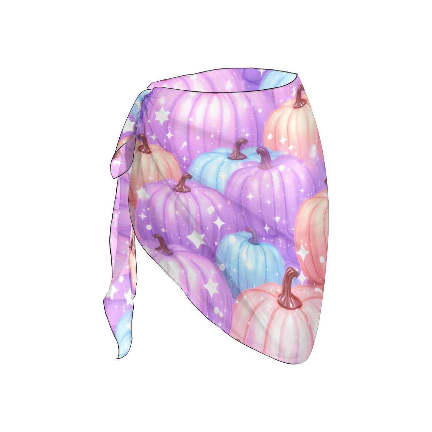 Pastel Pumpkins Halloween Women's Beach Sarong Wrap
