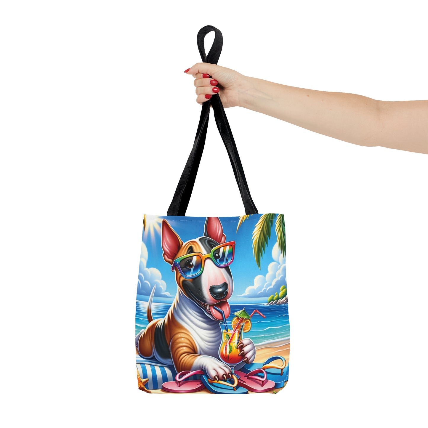 Tote Bag, Dog on Beach, Bull Terrier, Tote bag, awd-1201