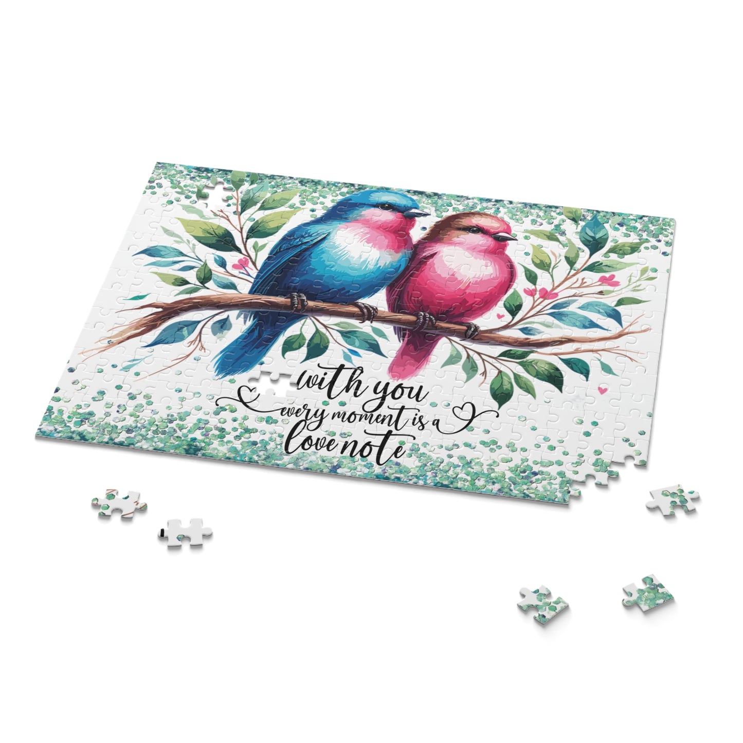 Puzzle, Love Birds, With you every day is a love note (120, 252, 500-Piece) awd-640