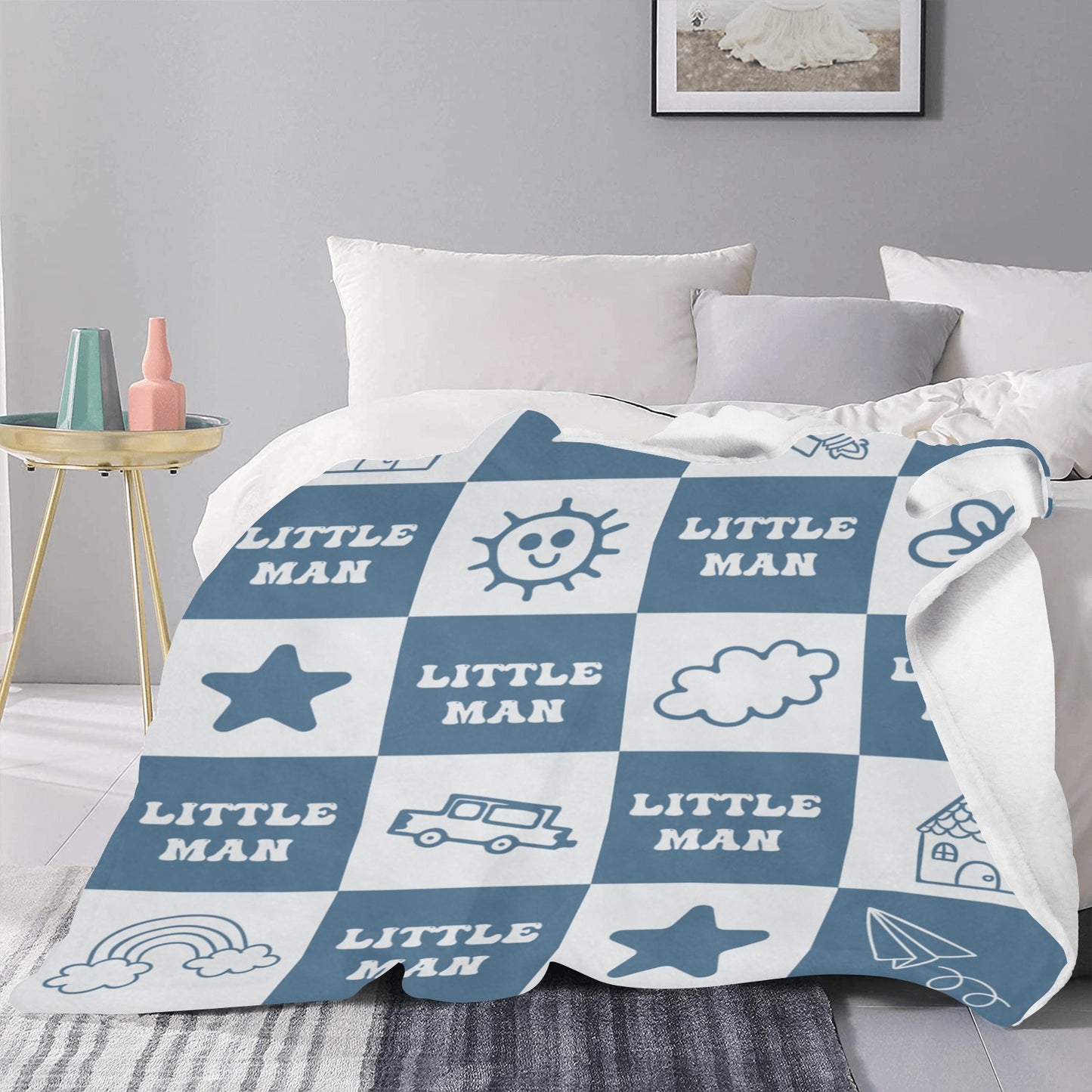 Little Man Ultra-Soft Micro Fleece Blanket 50"x60" (Thick)