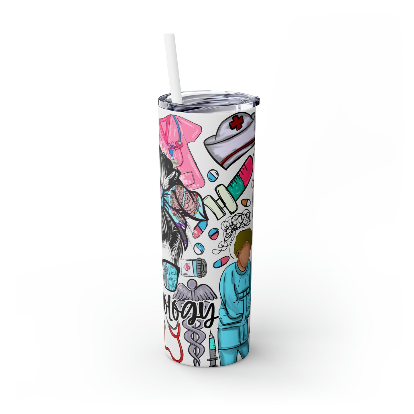 Skinny Tumbler with Straw, 20oz, Psychology