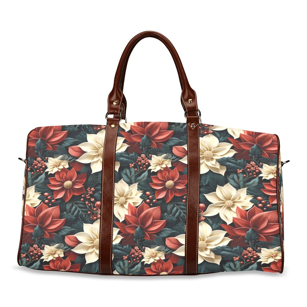 Red Poinsettia Waterproof Travel Bag/Small (Model 1639)