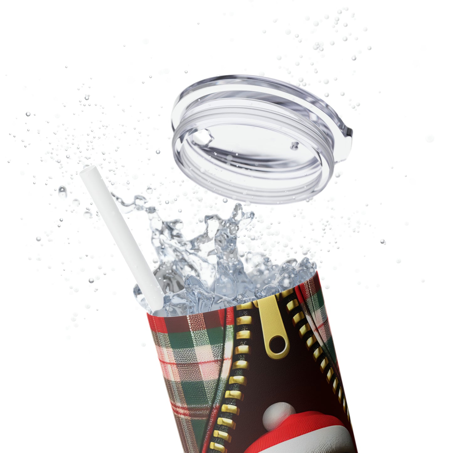 Skinny Tumbler with Straw, 20oz, Penguin