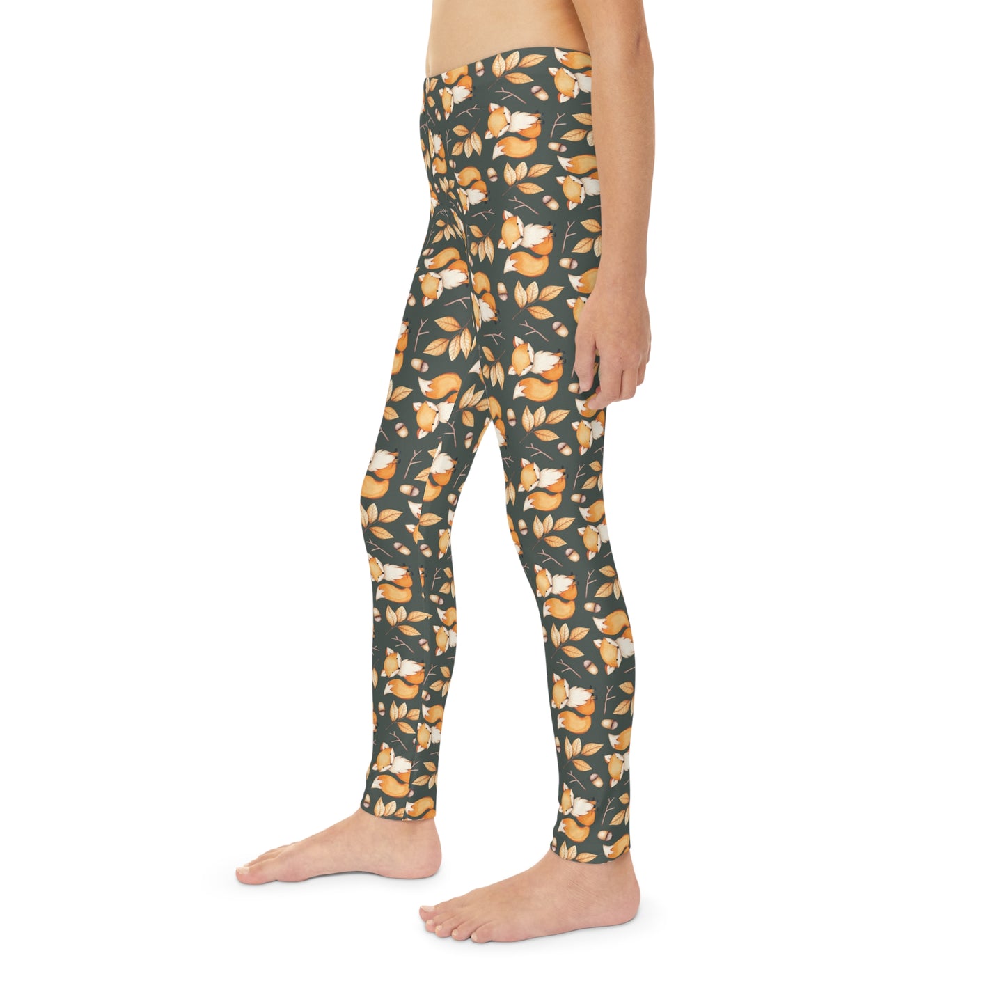 Youth Full-Length Leggings, Fox Design - Kids Leggings