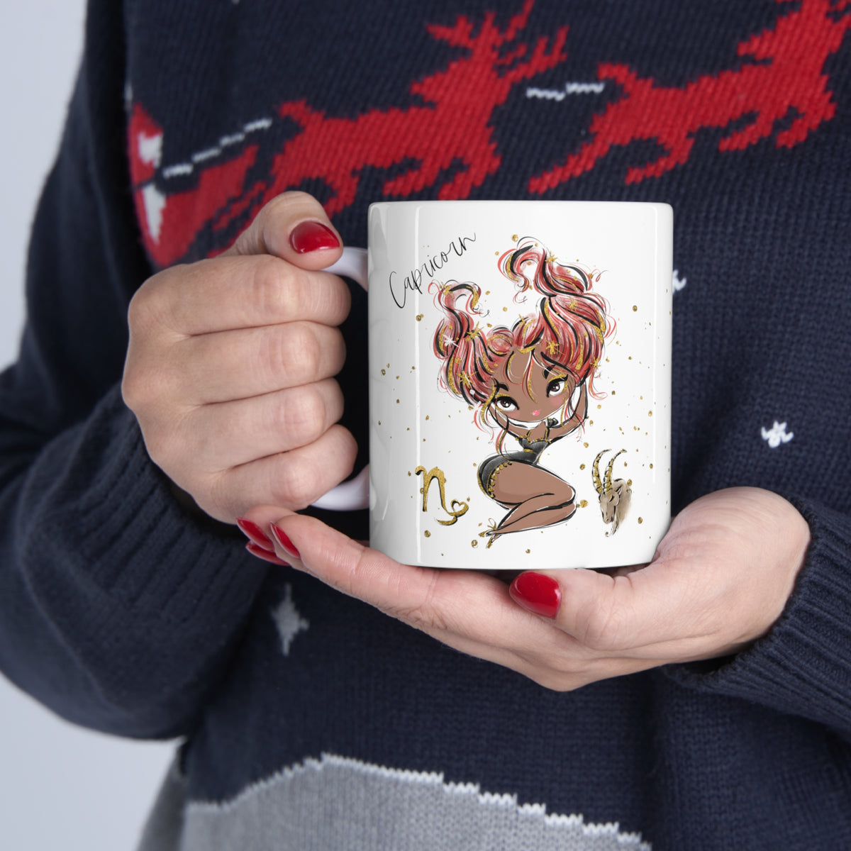 Personalised/Non Personalised Zodiac Sign, Capricorn, Ceramic Mug 11oz