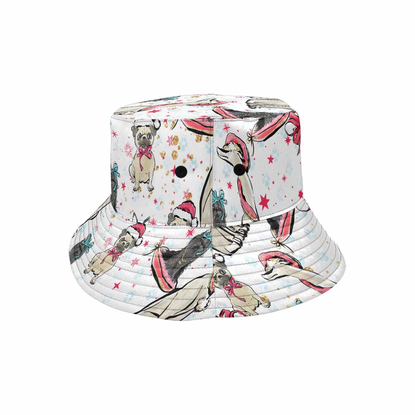 Dog Christmas Unisex Summer Single-Layer Bucket Hat