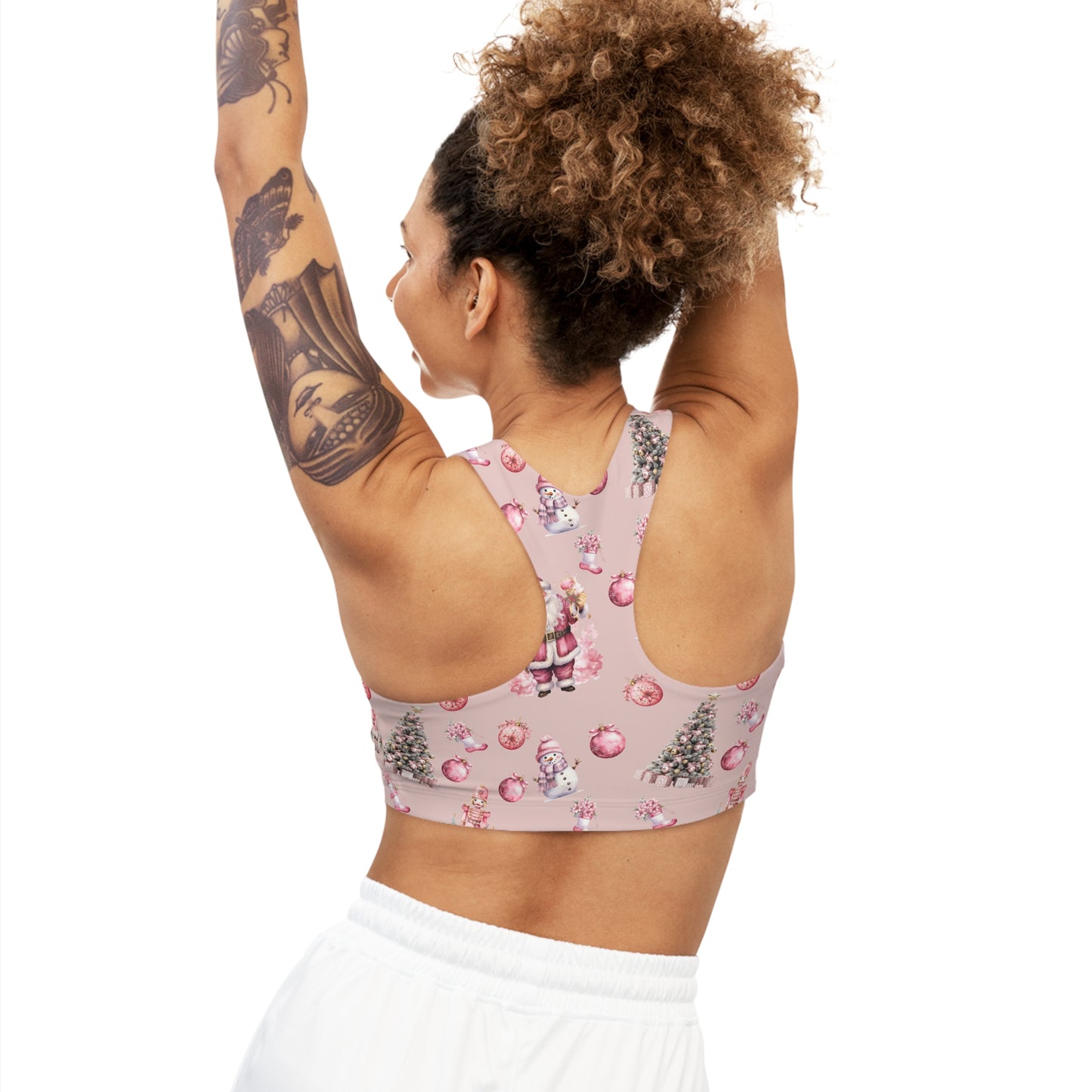 Seamless Sports Bra, Pink Christmas, Women's Crop Top, Women's Sportswear, Women's Athleticwear, Women's Activewear