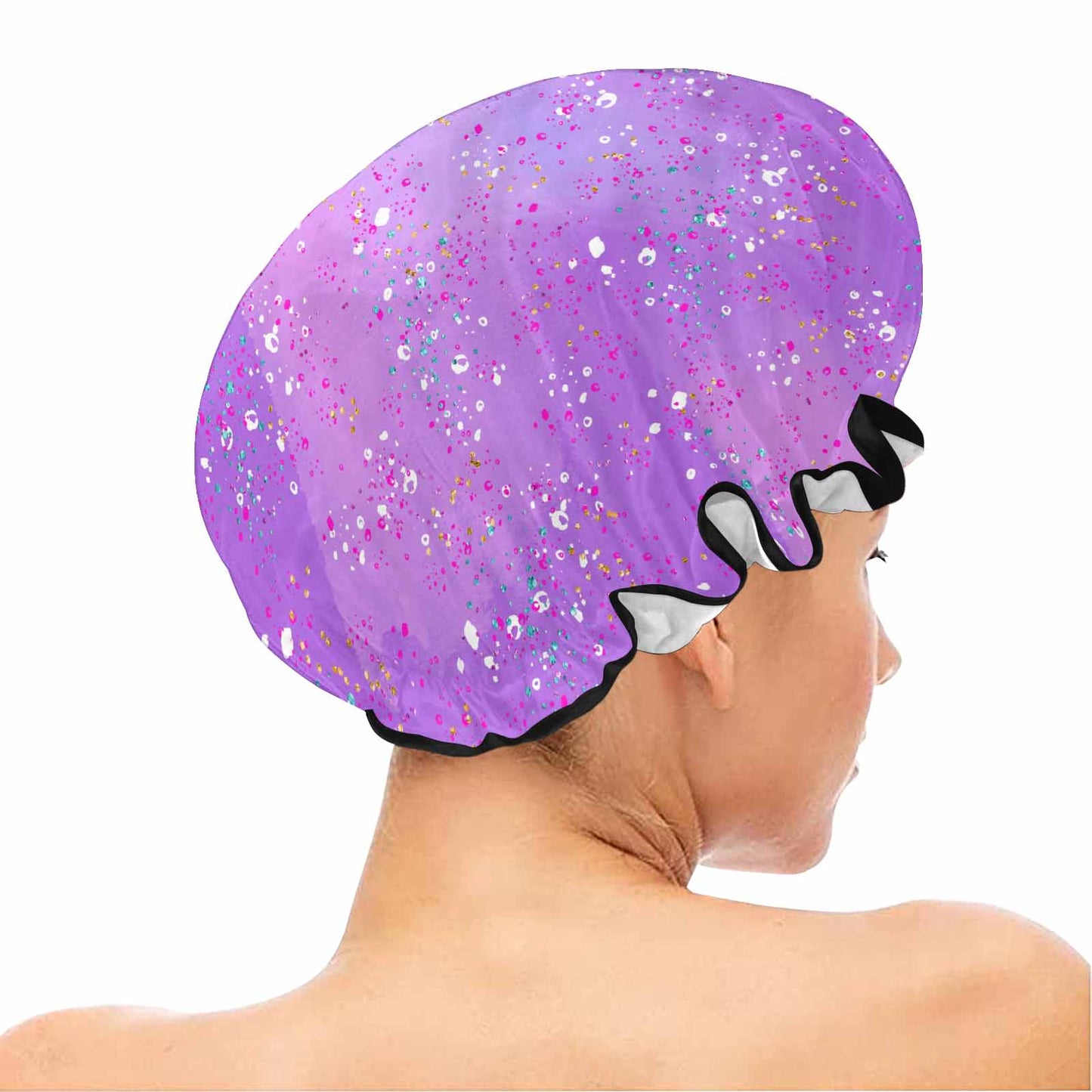 Purple Splash Shower Cap
