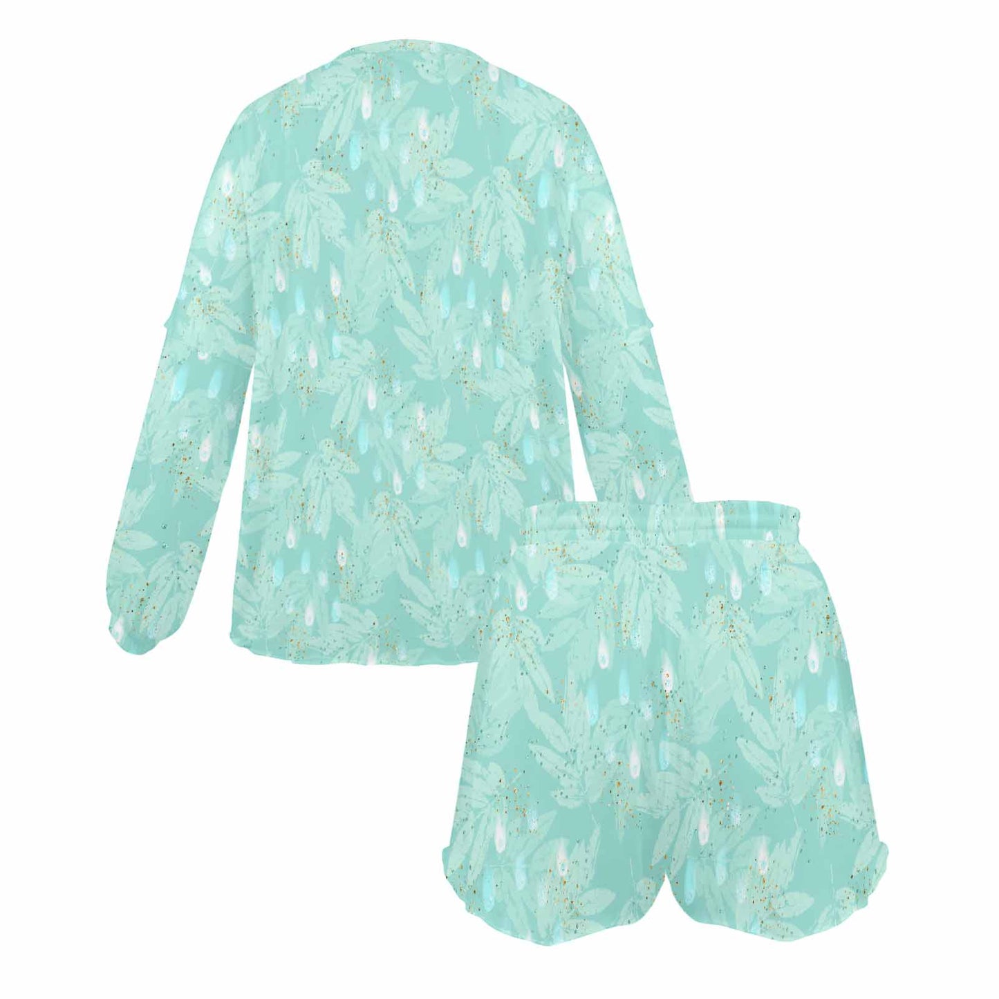 Australian Eucalyptus Women's Long Sleeve Pajama Set with Shorts