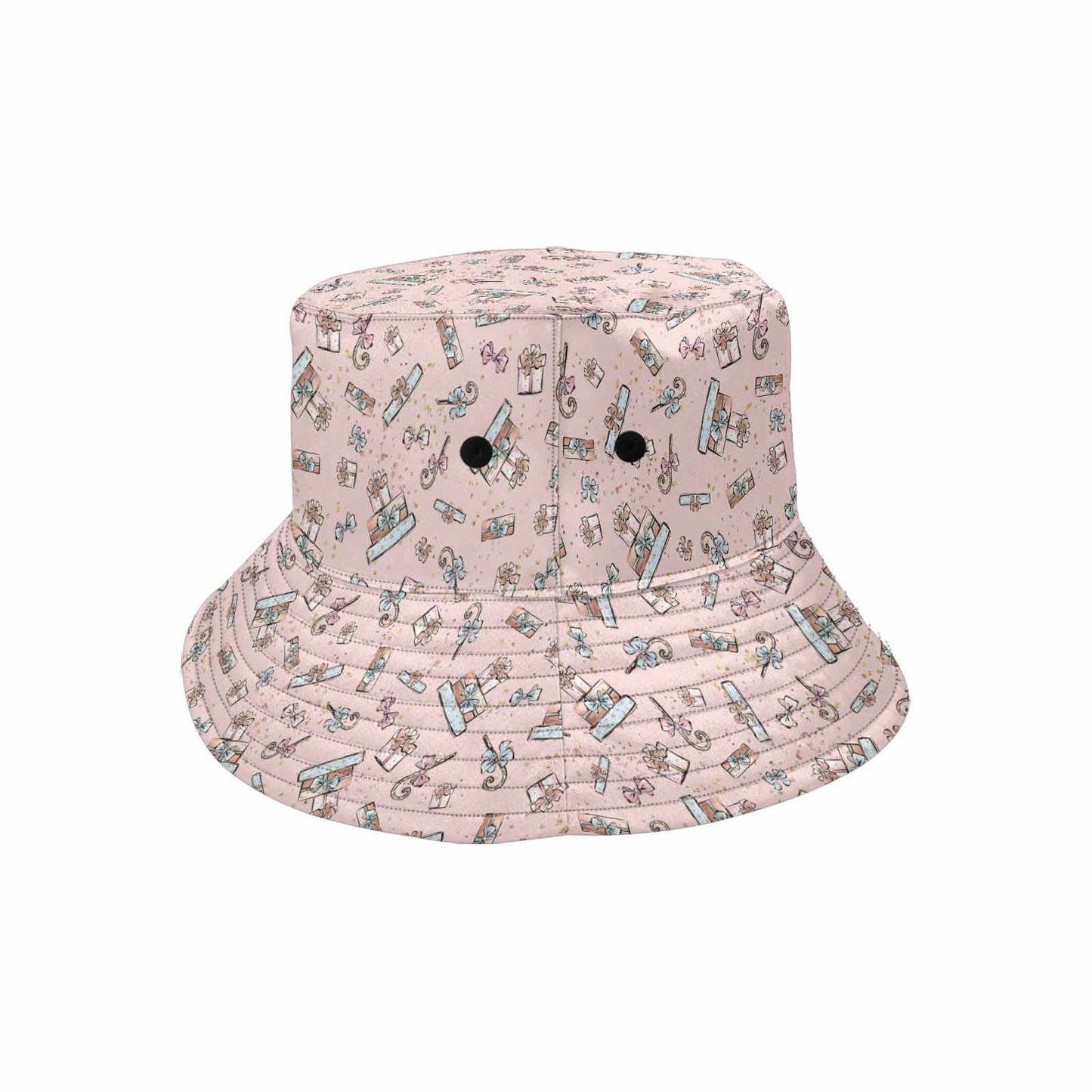 Pink Christmas Presents 50 Unisex Summer Single-Layer Bucket Hat