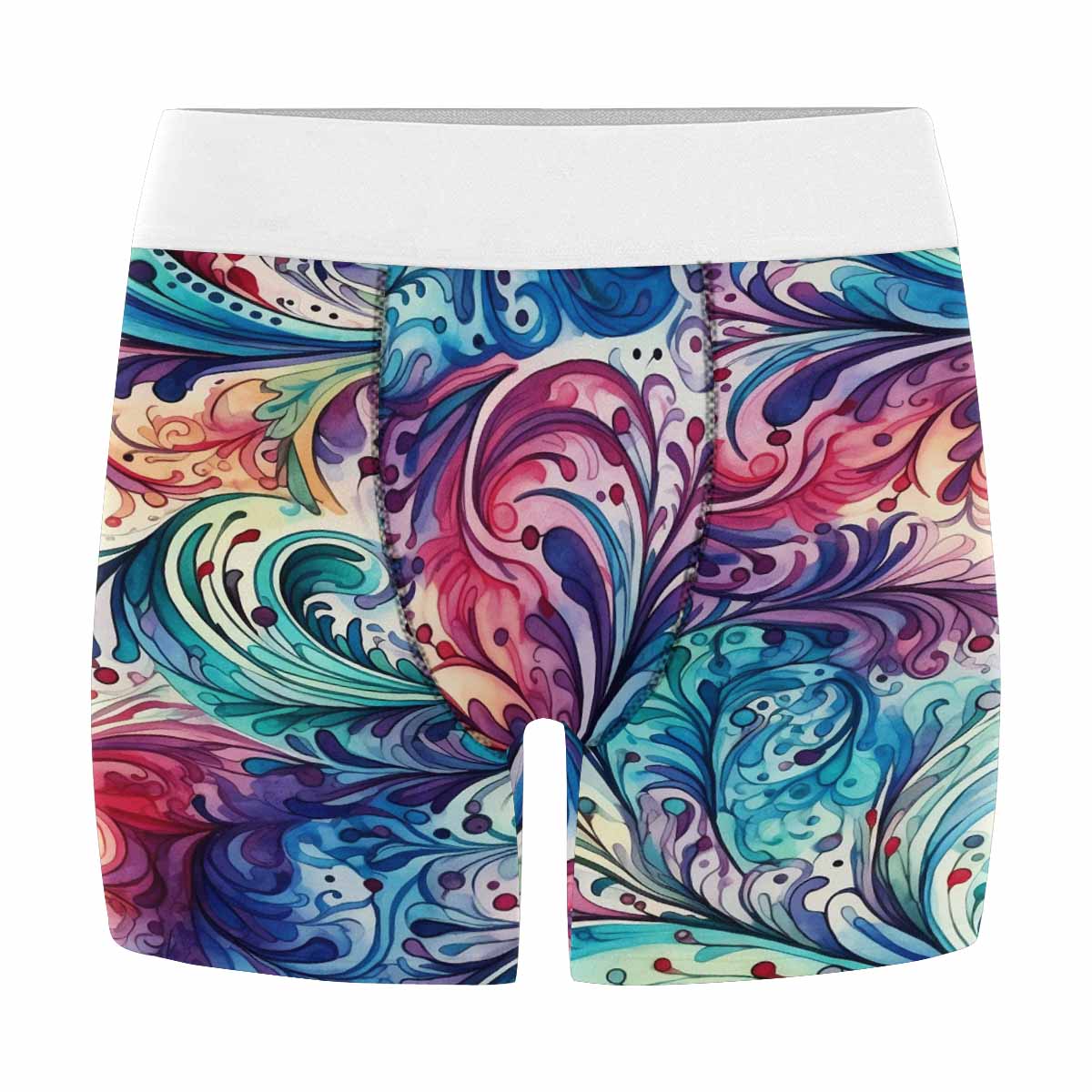 Rainbow Paisley Men's All Over Print Boxer Briefs (Made In AUS)