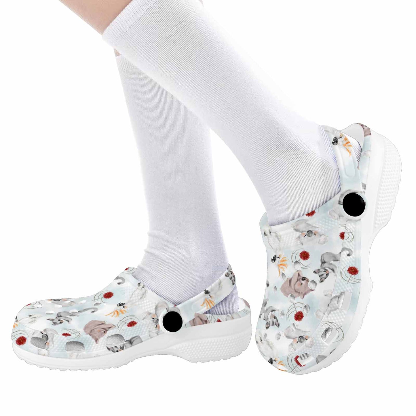 Australian Animals Koala, Sugar Glider, Wombat Custom Print Kids Clogs