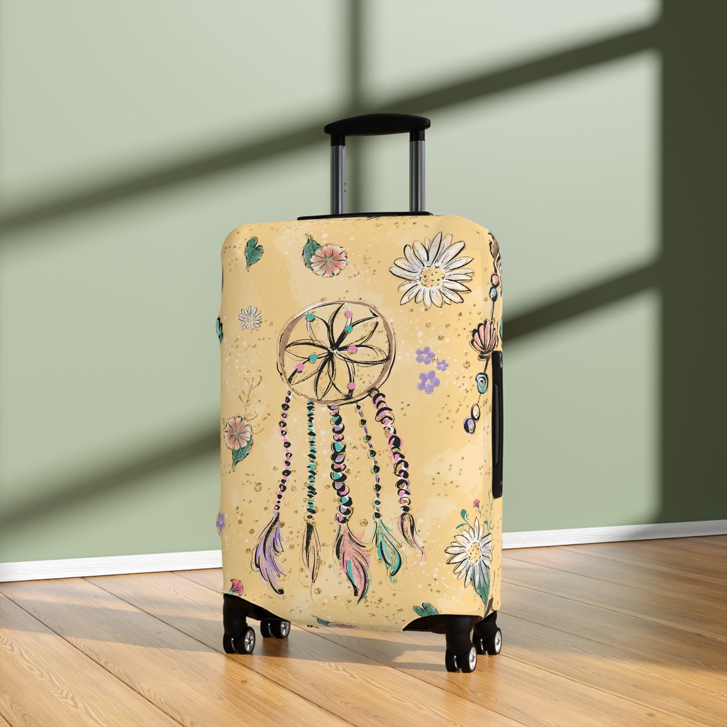 Luggage Cover, Yellow Dreamcatcher