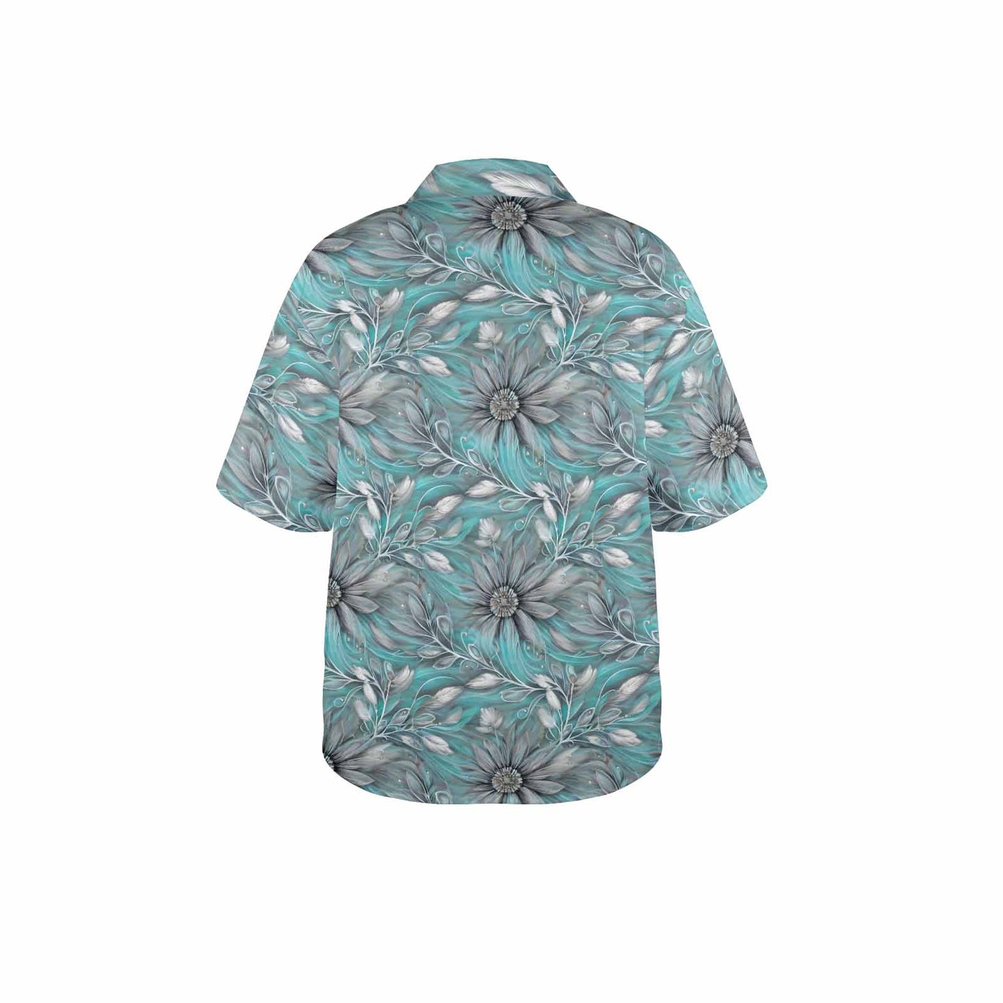 Green Elegant Floral 25 Women's Hawaiian Shirt