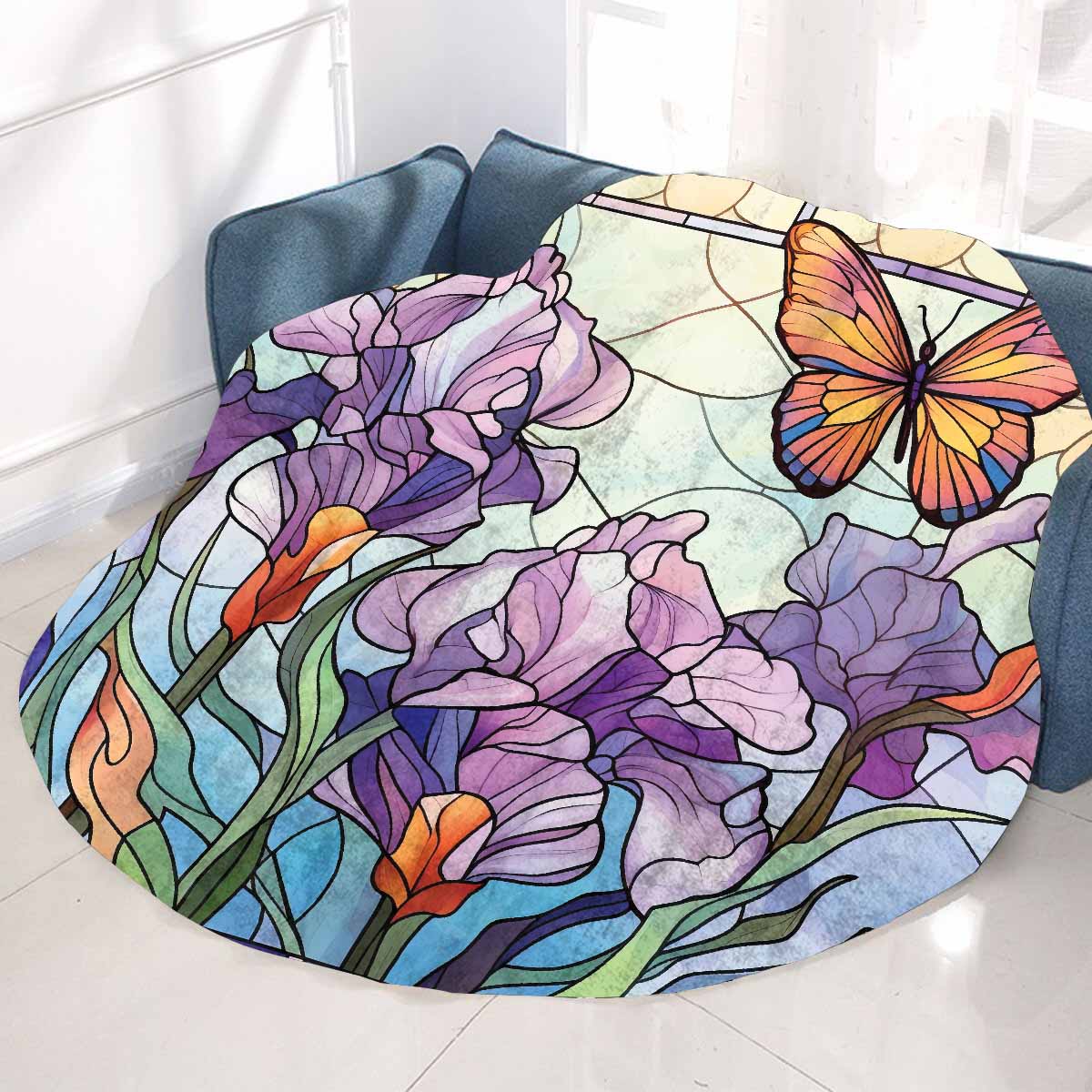 Mandalla_Awd35186 Circular Micro Fleece Blanket 60"