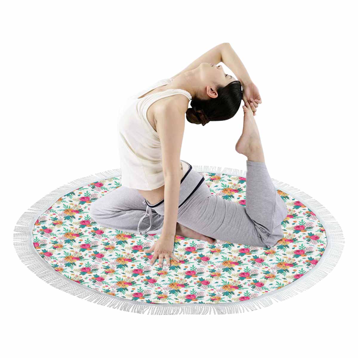 Australian Floral Circular Beach Towel Shawl 59"