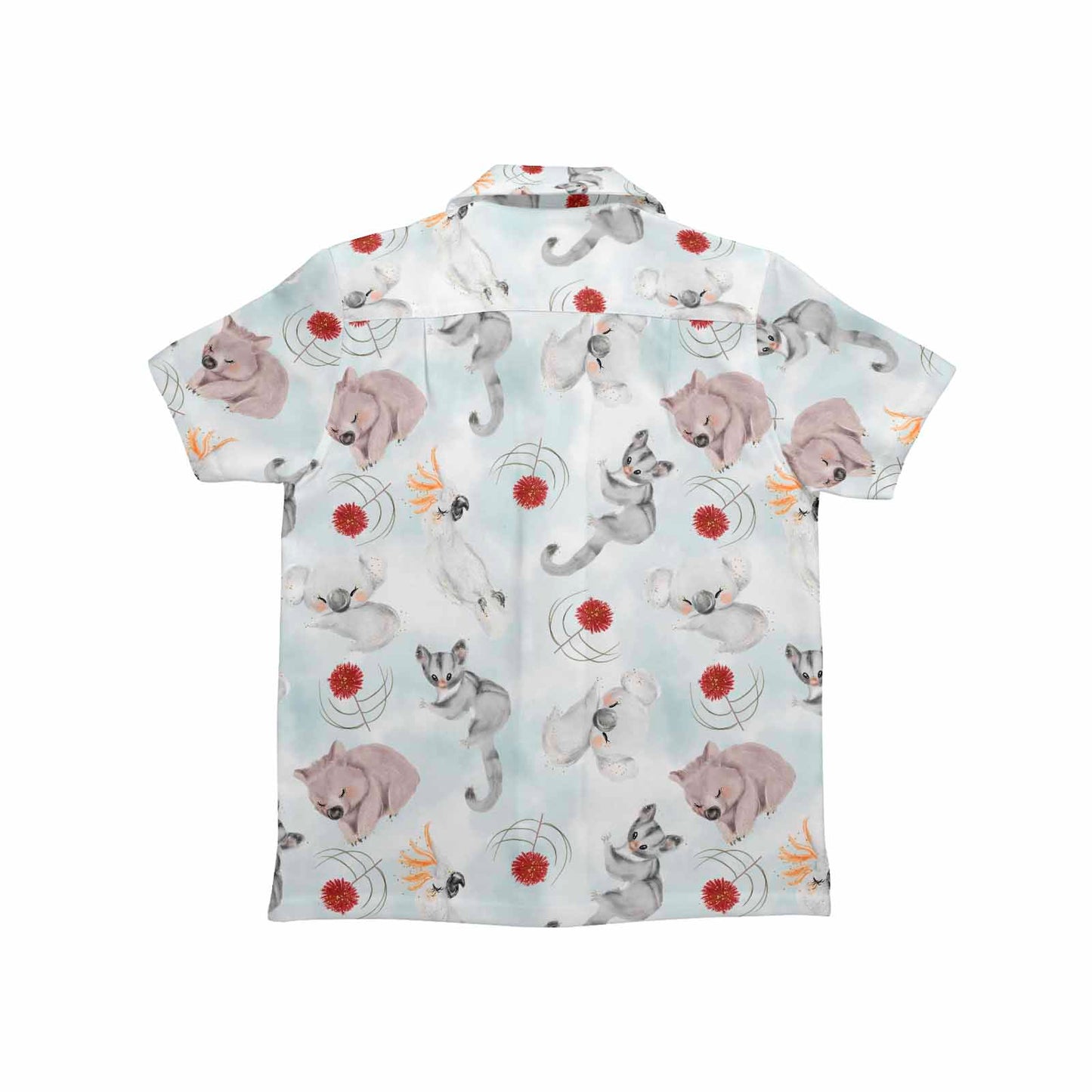 Australian Animals Koala, Sugar Glider, Wombat Little Boys' Hawaiian Shirt (Model T58)