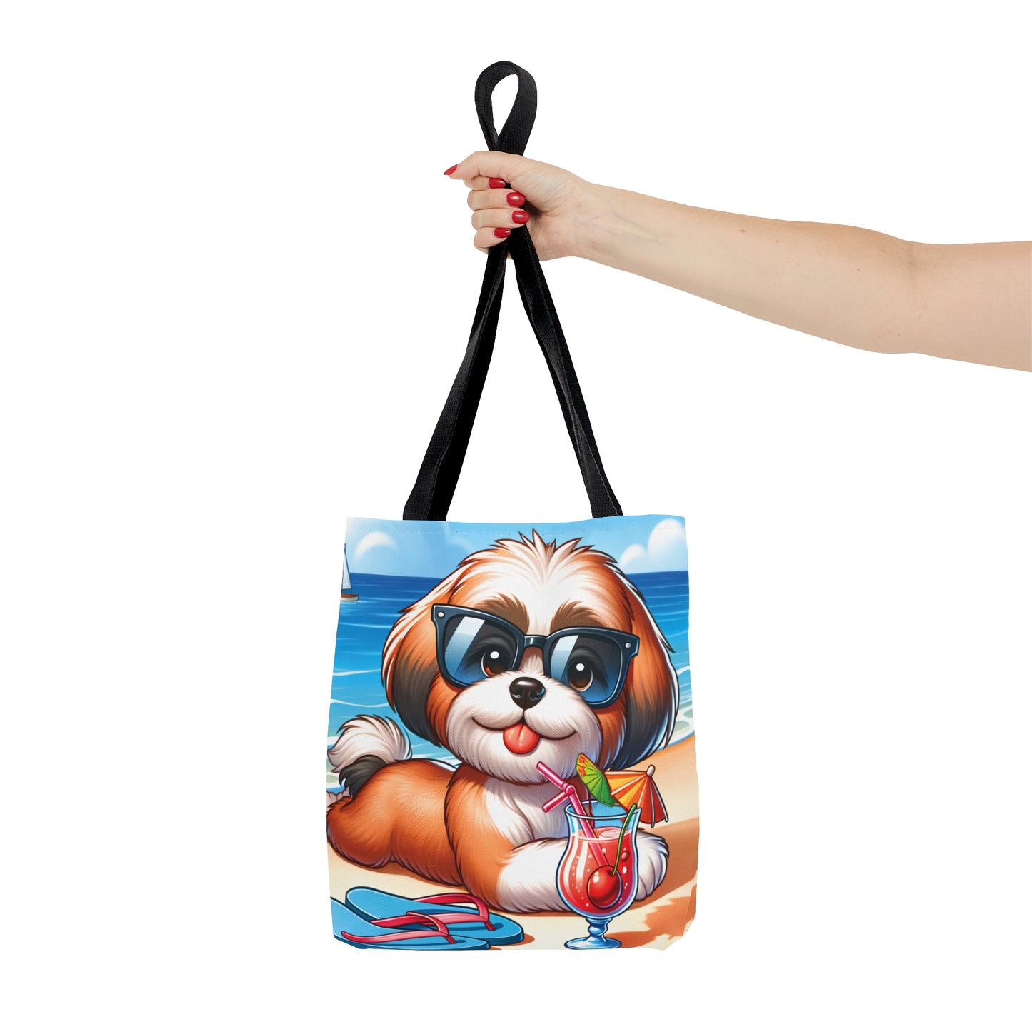 Tote Bag, Dog on Beach, Lhasa Apso, Tote bag, awd-1220