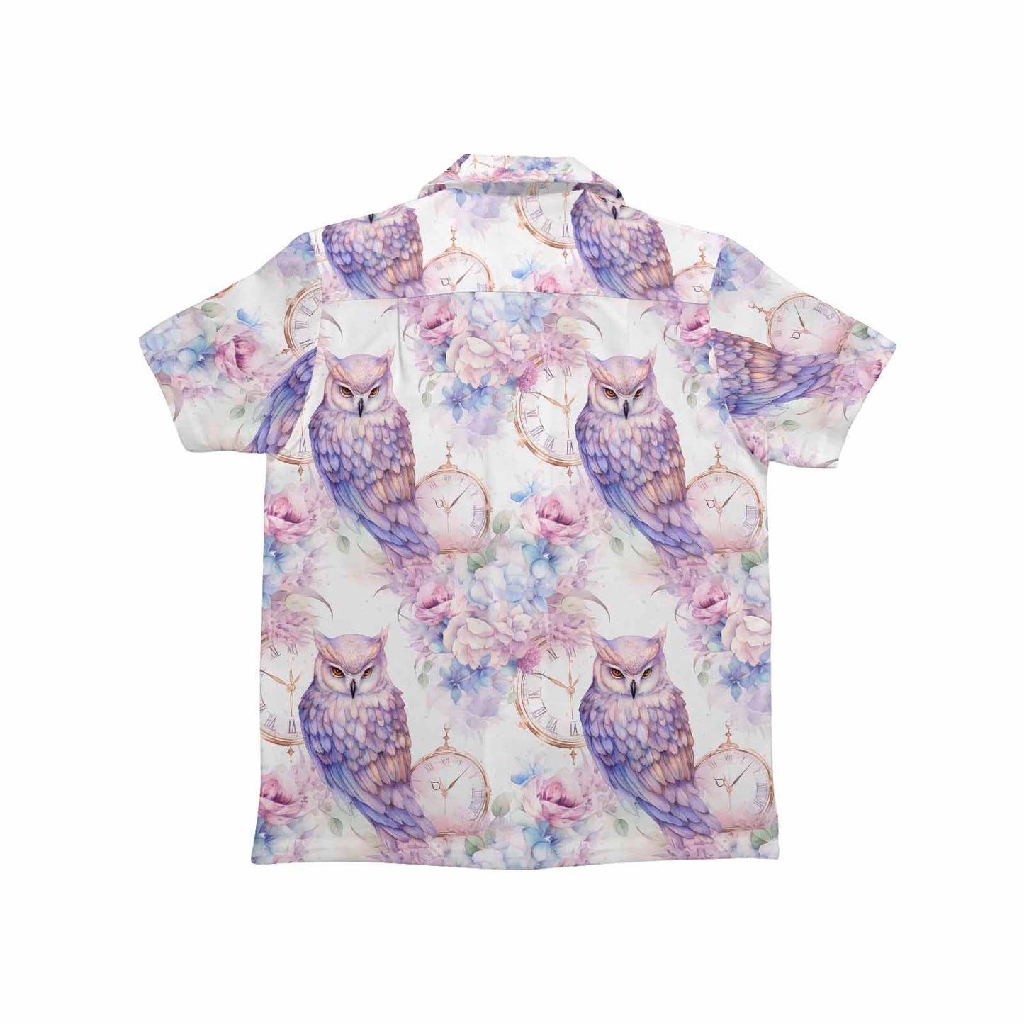 Pastel Owls Little Boys Hawaiian Shirt