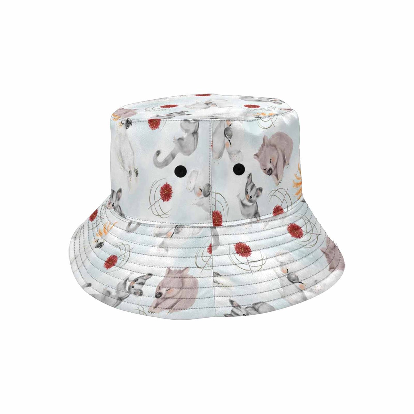 Australian Animals Koala, Sugar Glider, Wombat Unisex Summer Single-Layer Bucket Hat