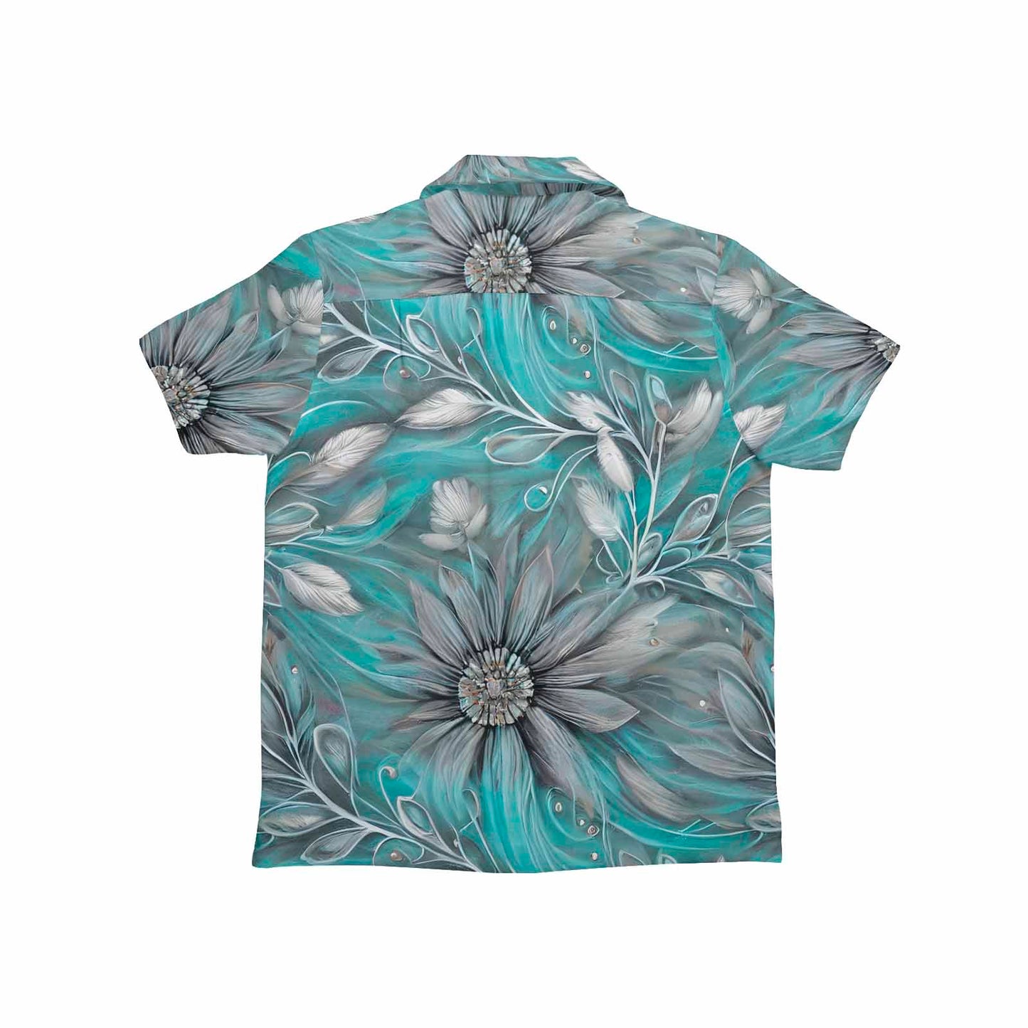 Green Elegant Floral 50 Little Boys Hawaiian Shirt