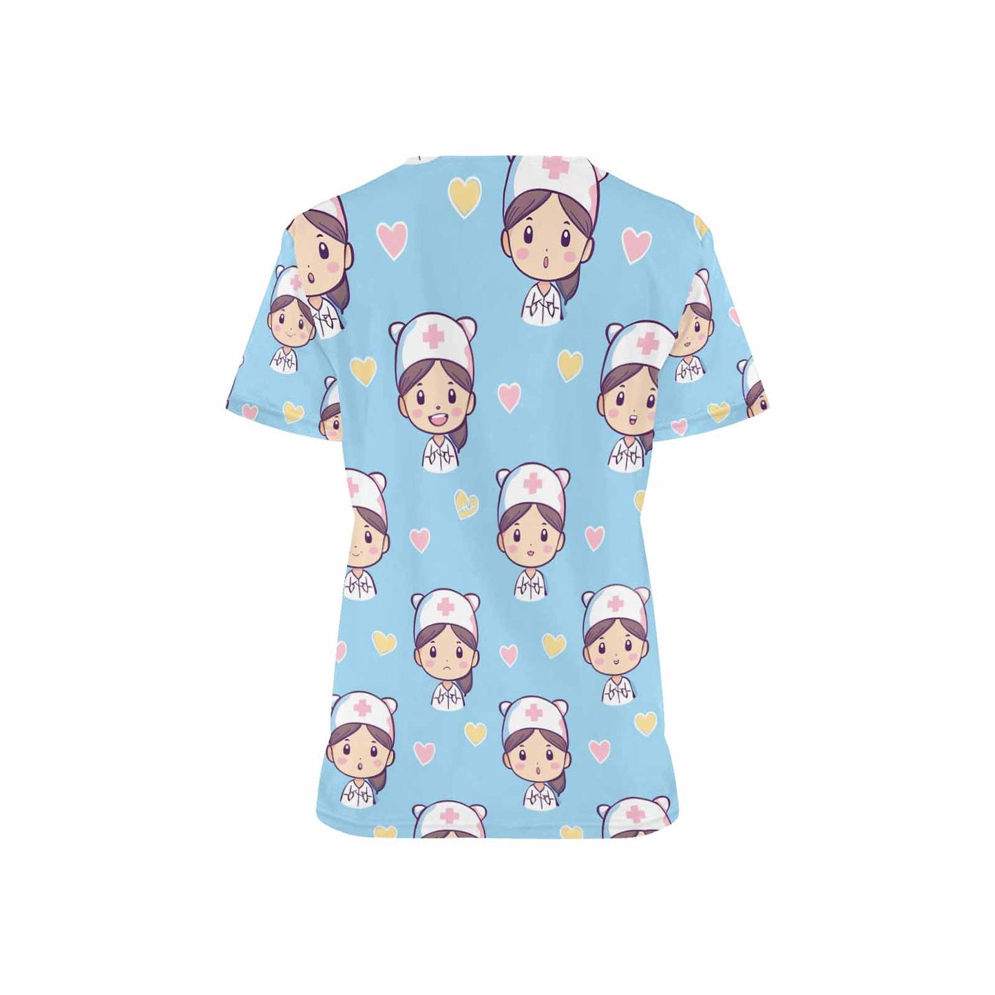 Nurse7 Women's V Neck Scrub Top Nurse Uniform with Deep Front Pockets