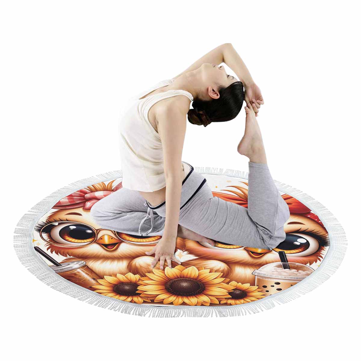 Chickens_Awd35175 Circular Beach Towel Shawl 59"