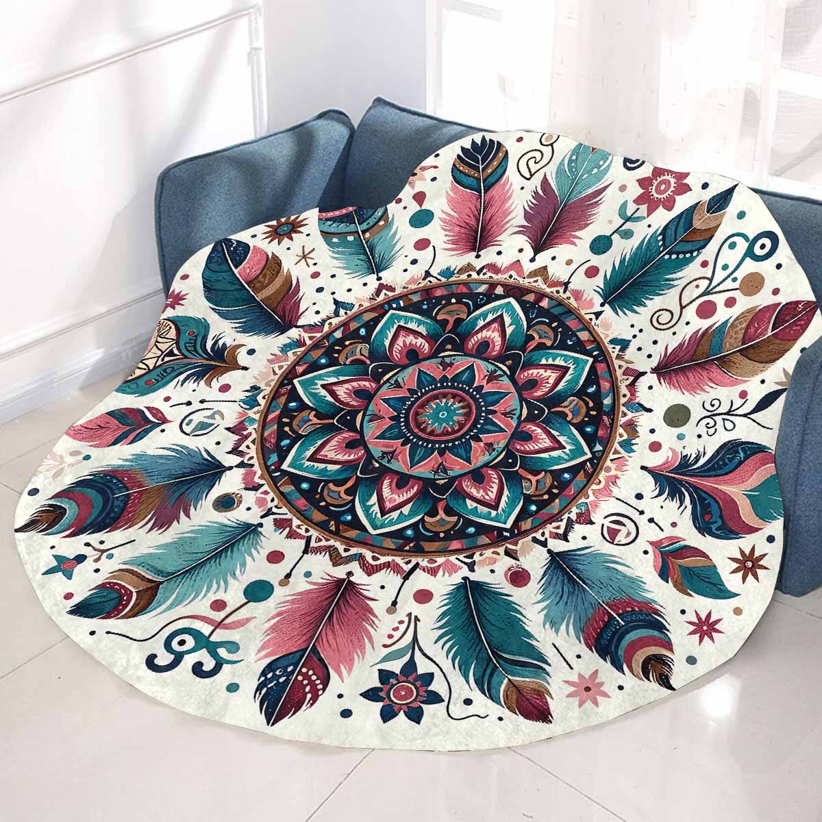 Mandella_Awd35148 Circular Micro Fleece Blanket 47"